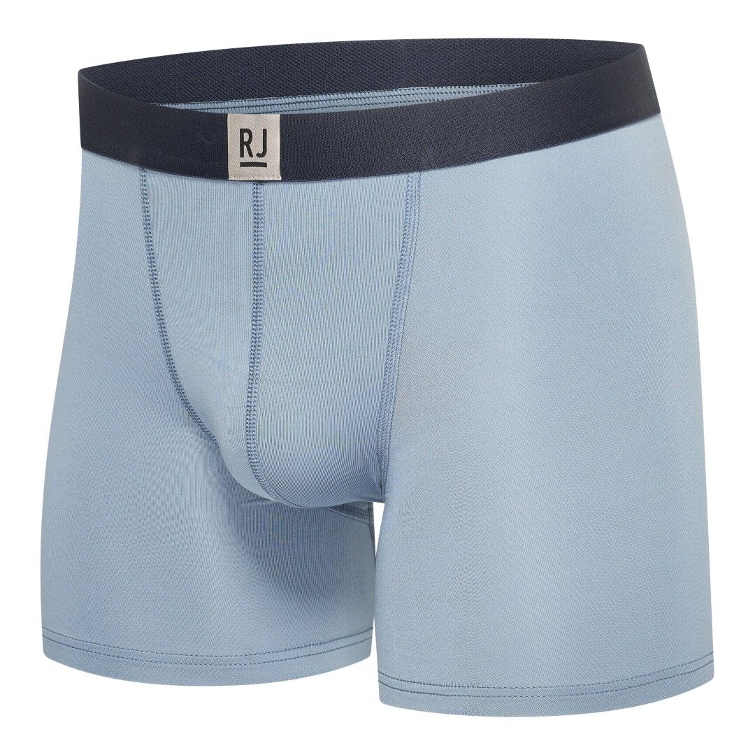 RJ Bodywear RJ Pure Color heren boxer (1-pack), boxer extra lang, staalblauw