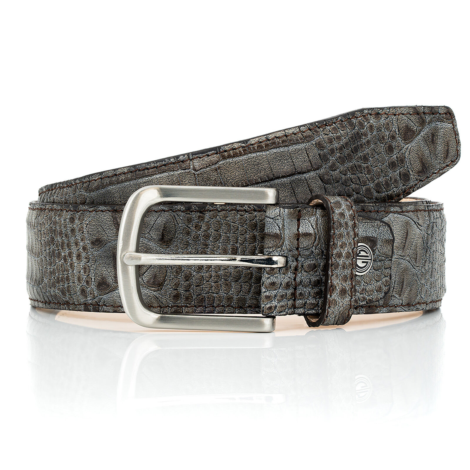 LINDENMANN leren heren riem, taupe