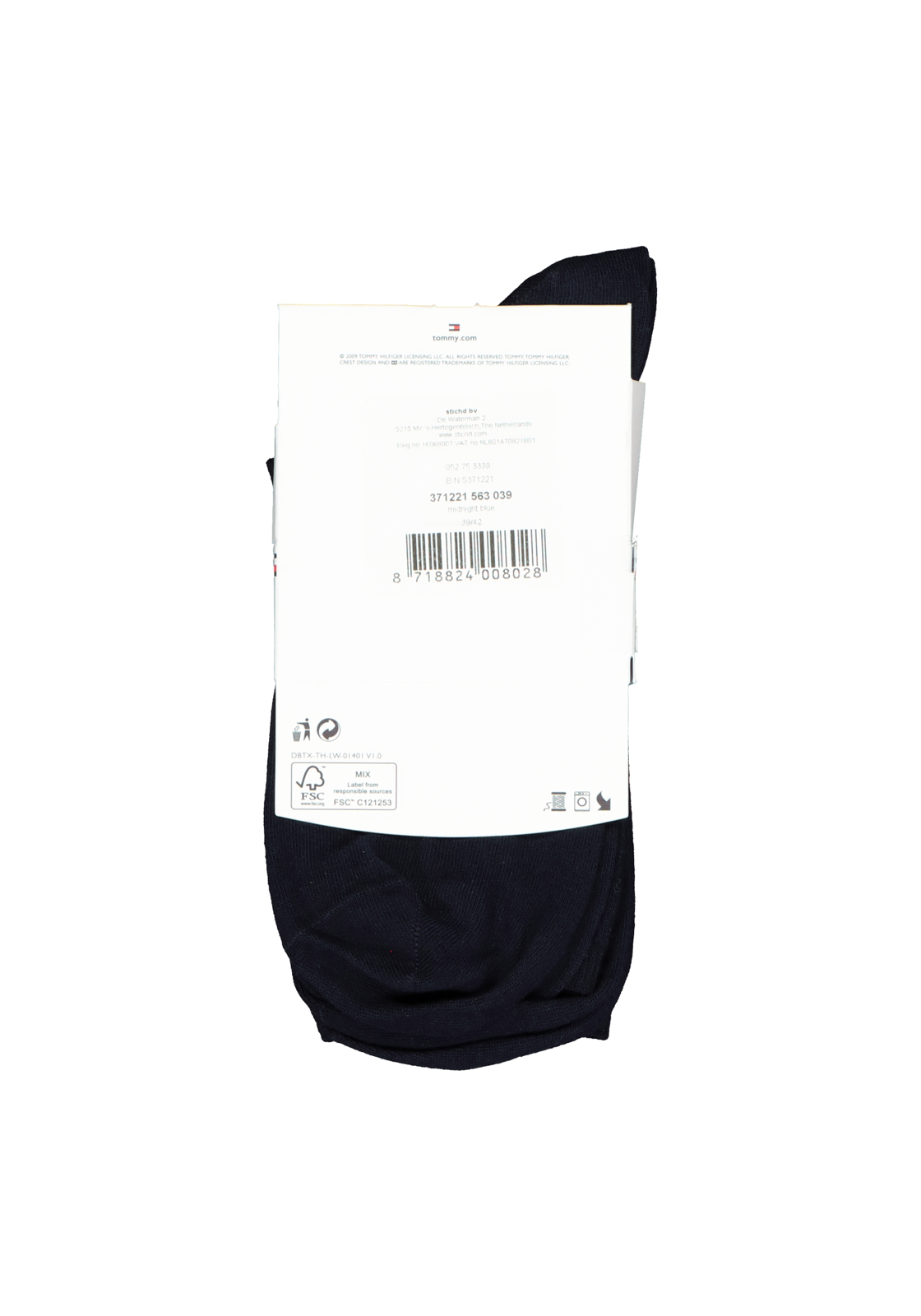 6-8718824008028_TH_woman_sokken_2p_HR Tommy Hilfiger damessokken Casual (2-pack), uni katoen, donkerblauw