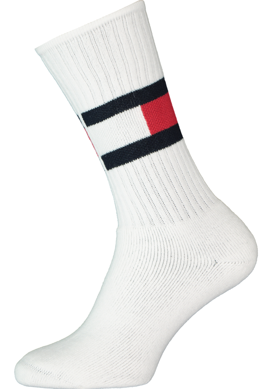 Tommy Hilfiger Flag Socks (1-pack), unisex sportsokken katoen, wit Tommy Hilfiger Flag Socks (1-pack), unisex sportsokken katoen, wit