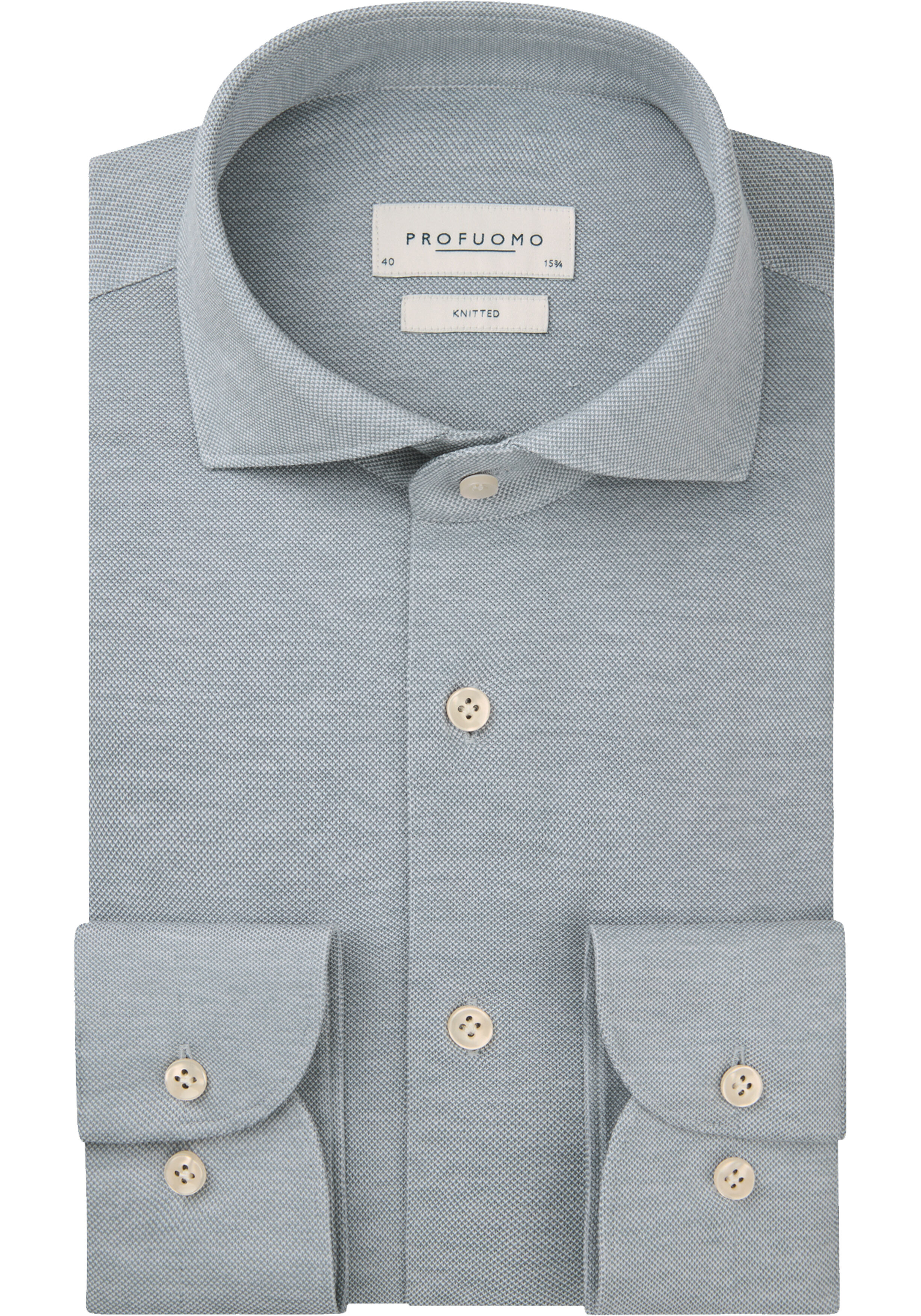 Profuomo slim fit heren overhemd, jersey, grijs