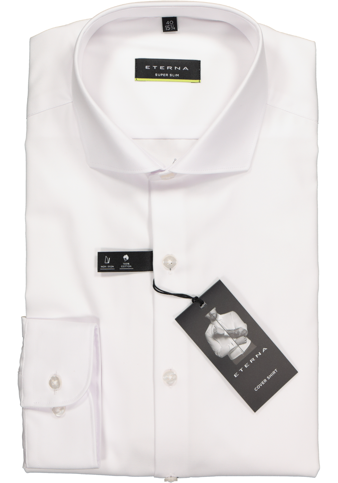 2-4062403043776_eterna-overhemd_HR ETERNA super slim fit overhemd, niet doorschijnend twill, wit