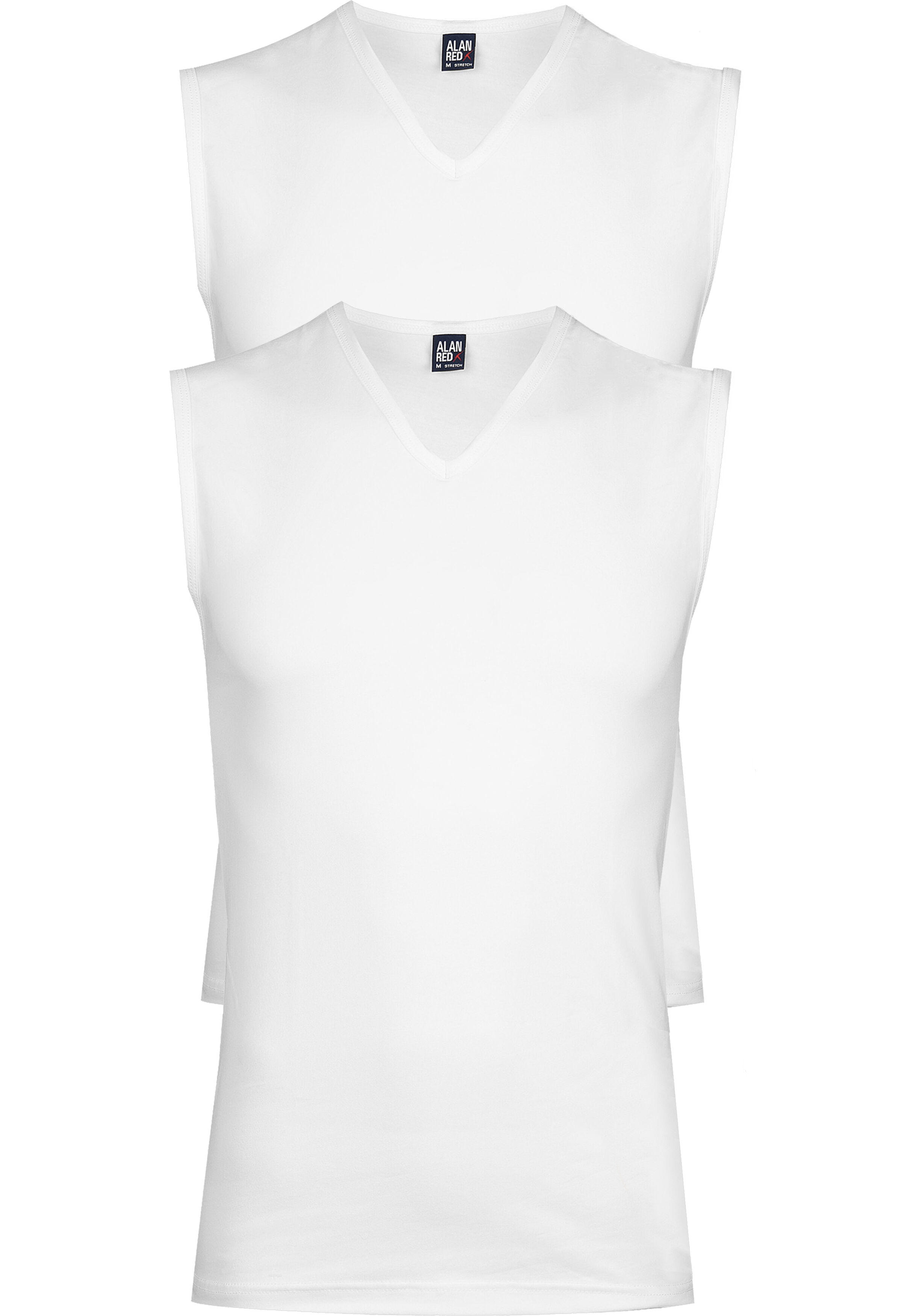 ALAN RED singlets Occident (2-pack), V-hals stretch, wit  