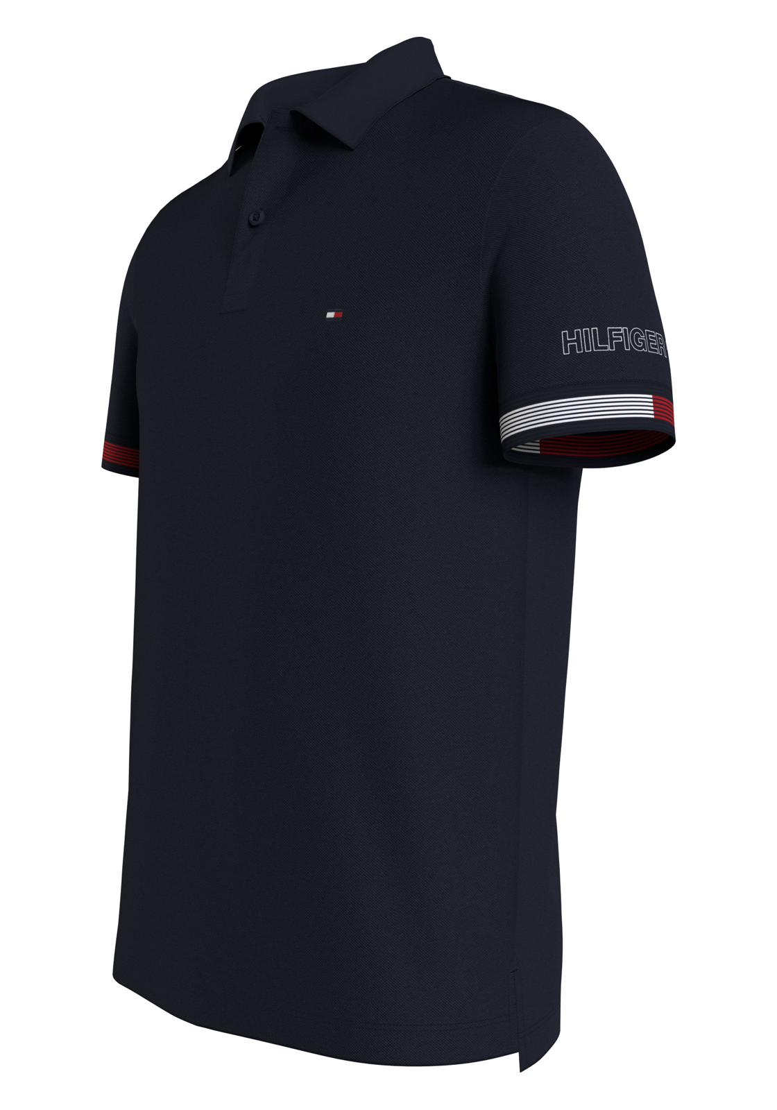 image_4_MW0MW34780DW5_D_C4101wid2000amphei2000ampop_usm1710 Tommy Hilfiger Flag Cuff Slim Polo, heren poloshirt, donkerblauw