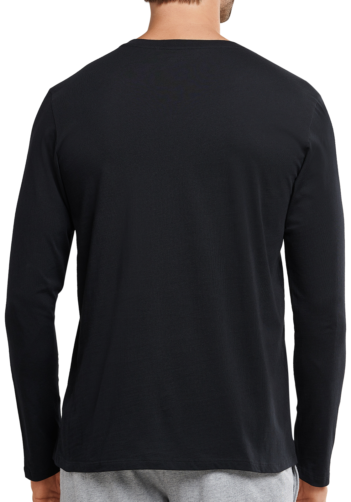 4-4007065358905-schiesser-mixrelax-shirt_HR SCHIESSER Mix+Relax T-shirt, lange mouw O-hals met knoopjes, zwart