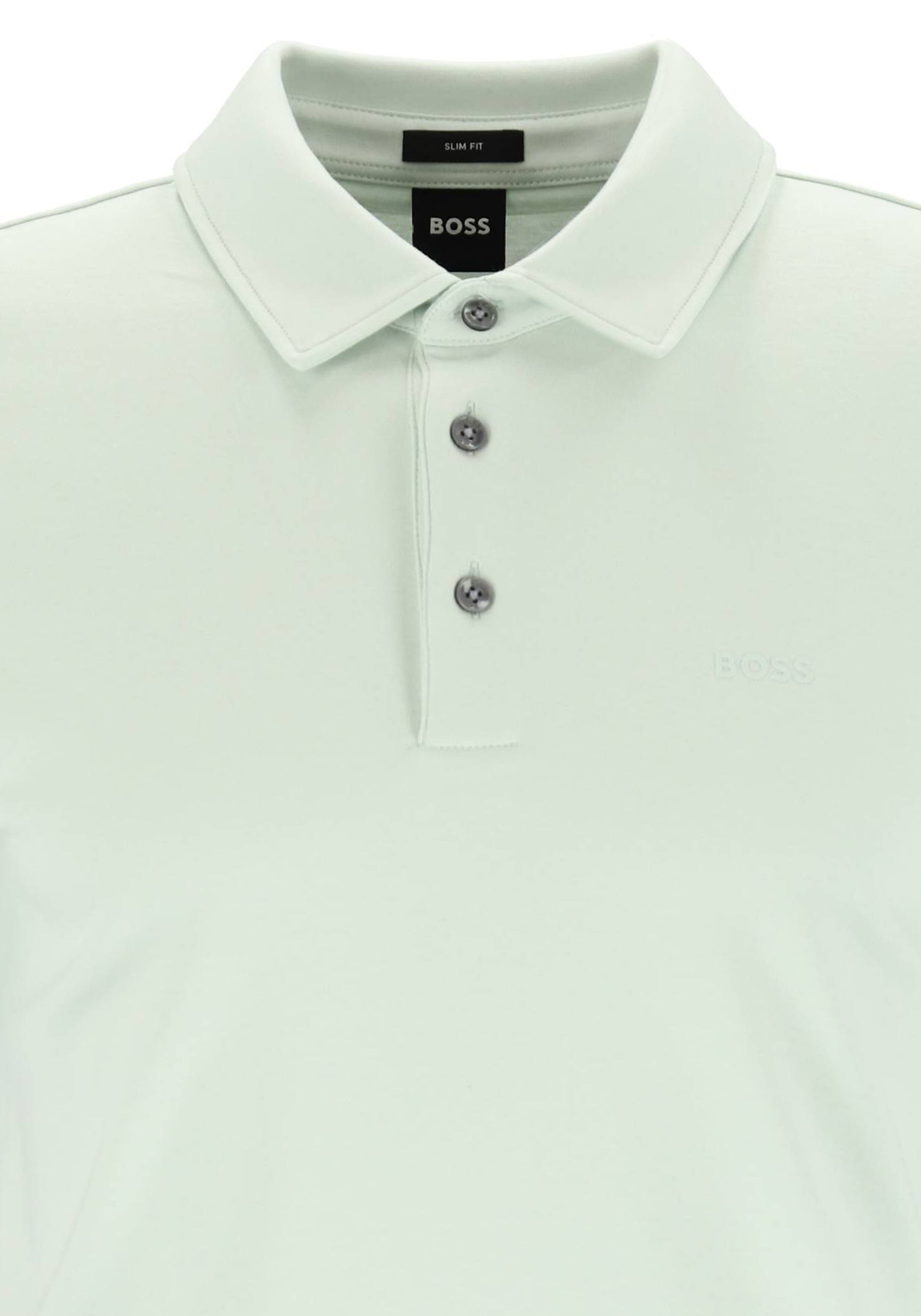 BOSS Palosh slim fit heren polo, pique, lichtgroen