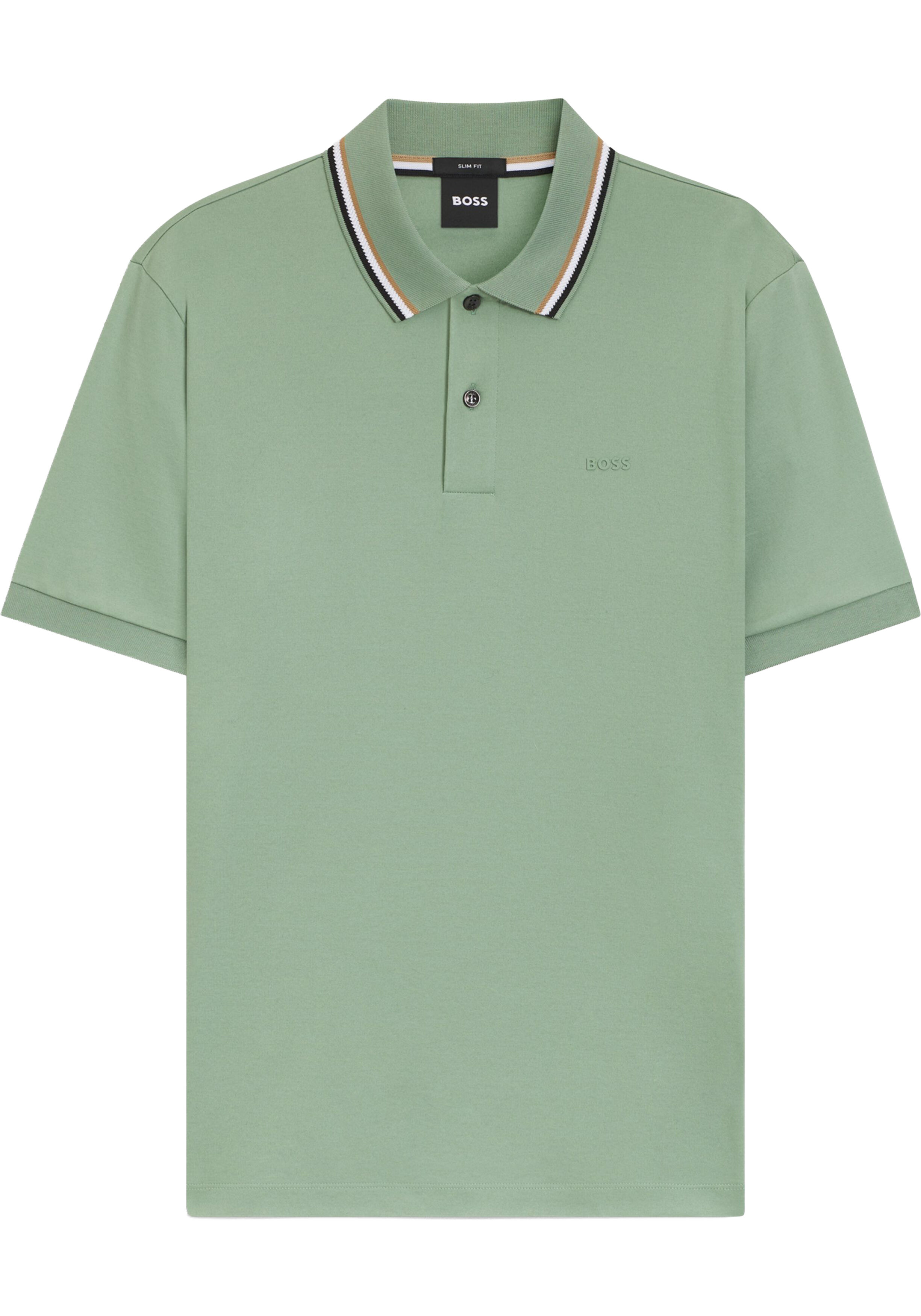 BOSS Penrose slim fit polo, jersey, groen
