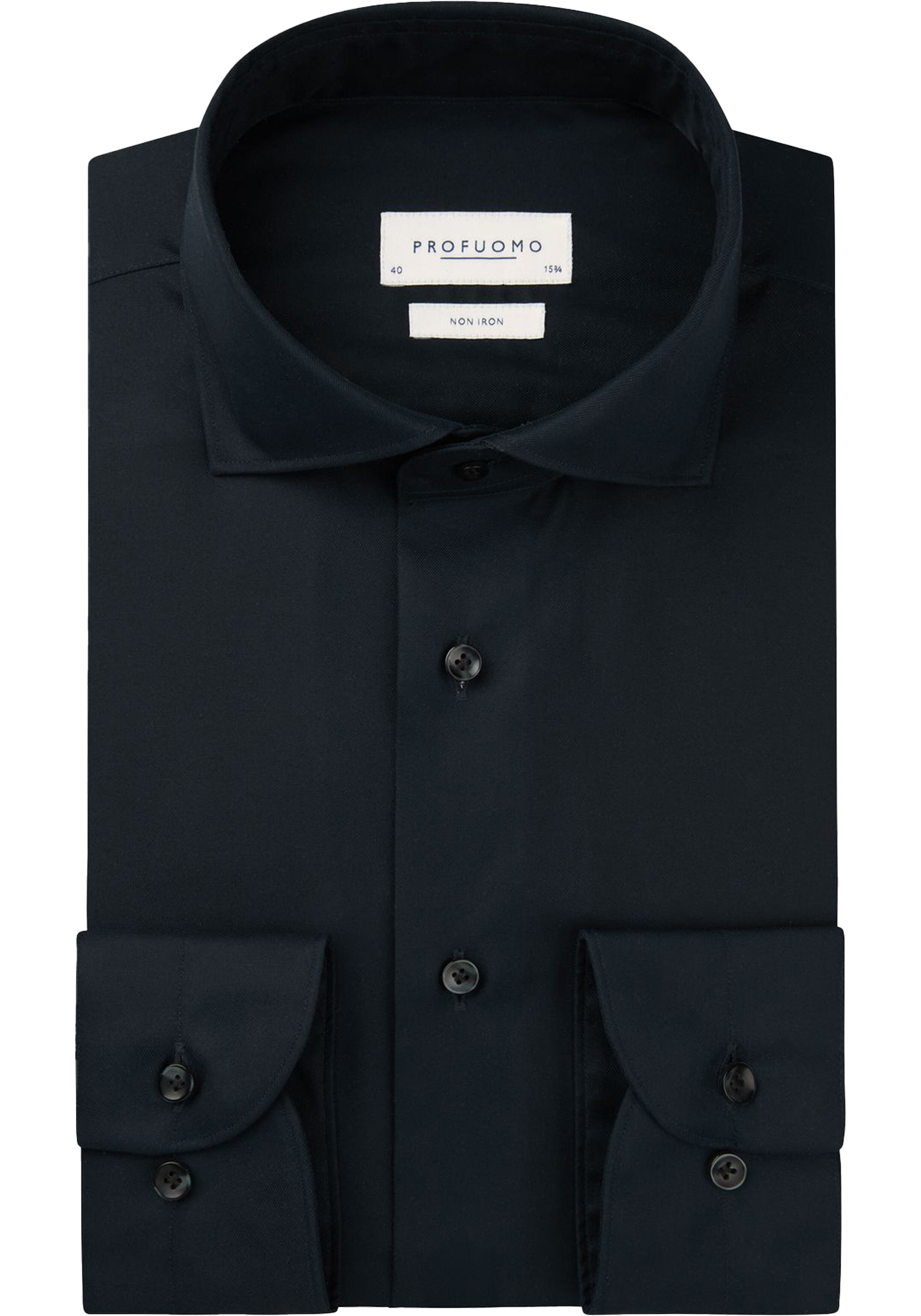 Profuomo slim fit heren overhemd, twill, donkerblauw