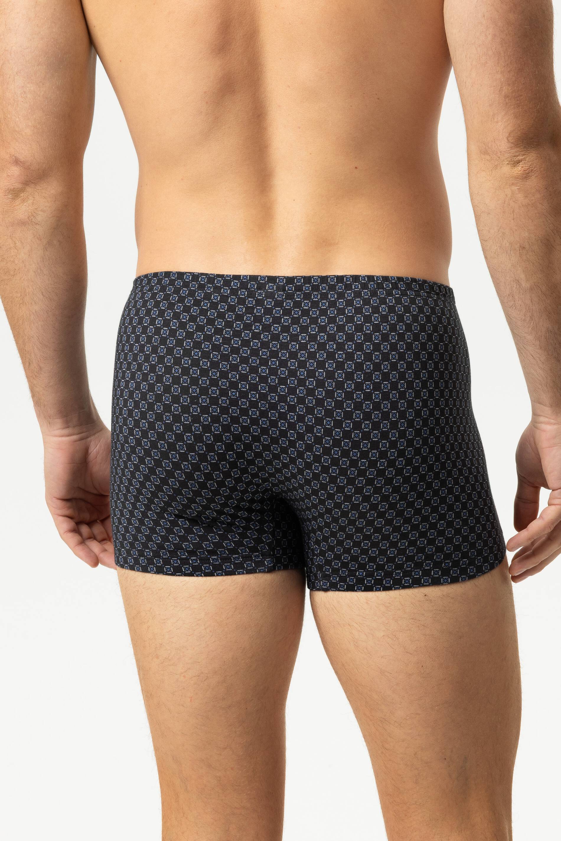 Mey heren shorty White Squares, boxers kort, donker warmgrijs