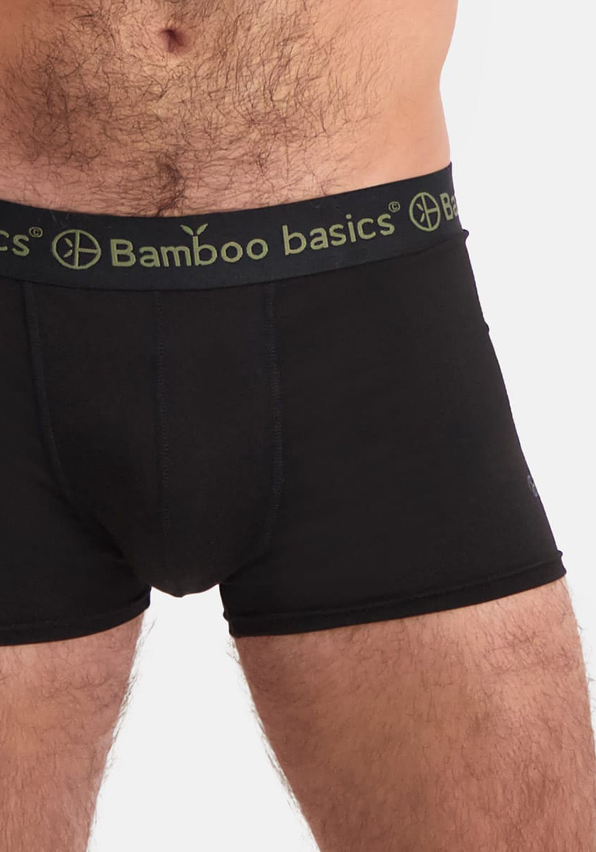 Bamboo Basics Liam trunk boxershorts (7-pack), heren korte boxershort, zwart