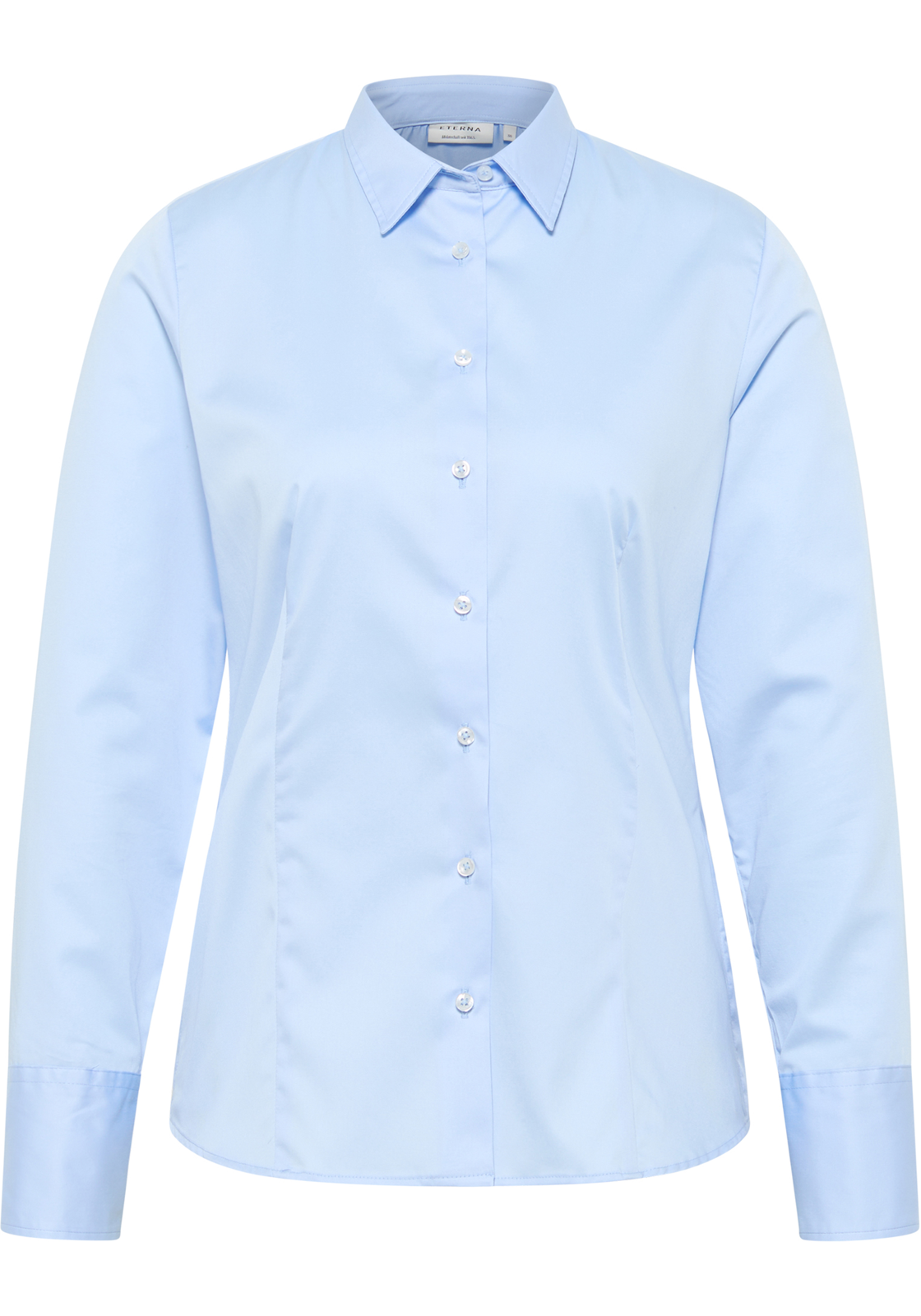 ETERNA dames blouse modern classic, stretch satijnbinding, lichtblauw ETERNA dames blouse modern classic, stretch satijnbinding, lichtblauw