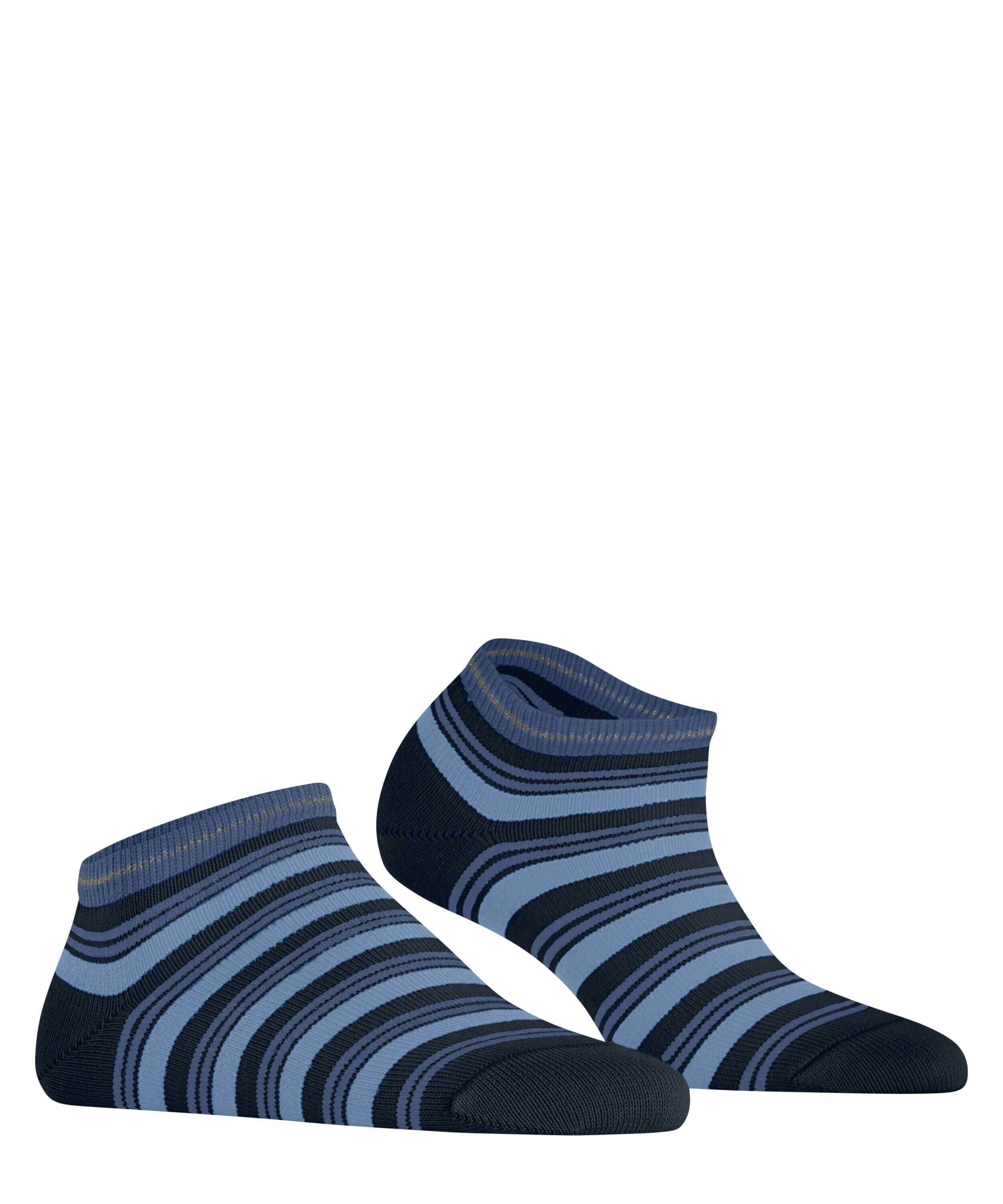 FALKE Smart Stripe dames sneakersokken, blauw (space blue)