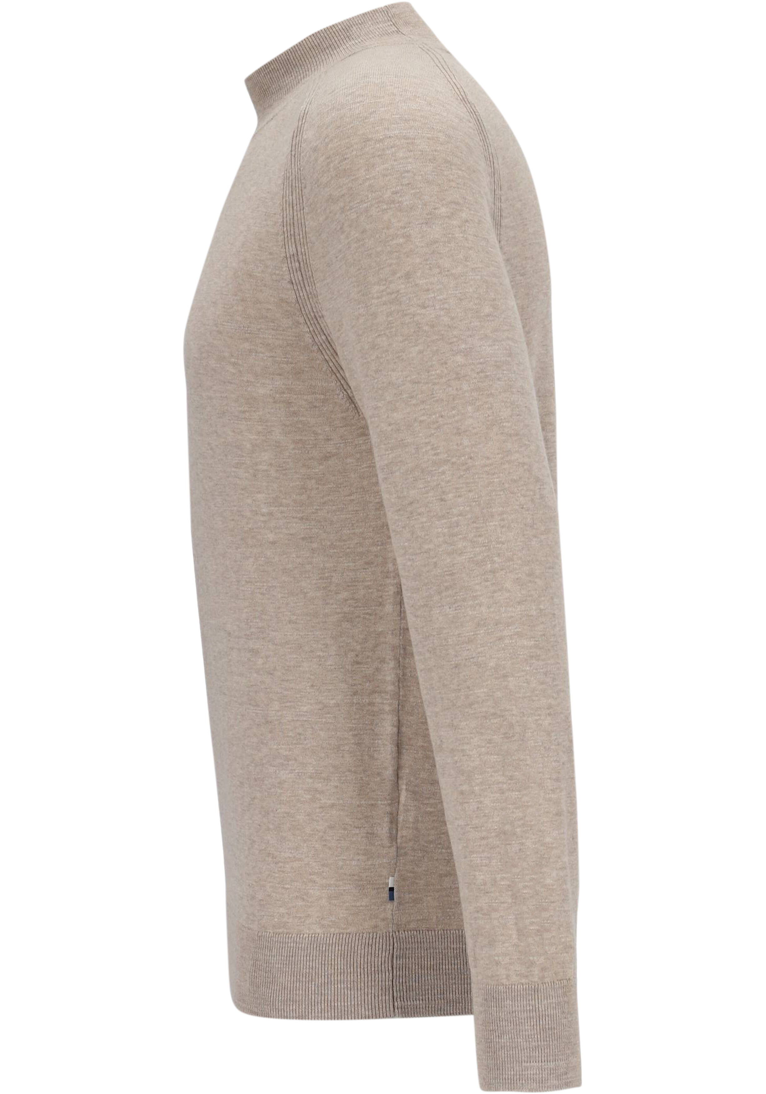 OLYMP modern fit trui katoen, turtleneck, beige melange