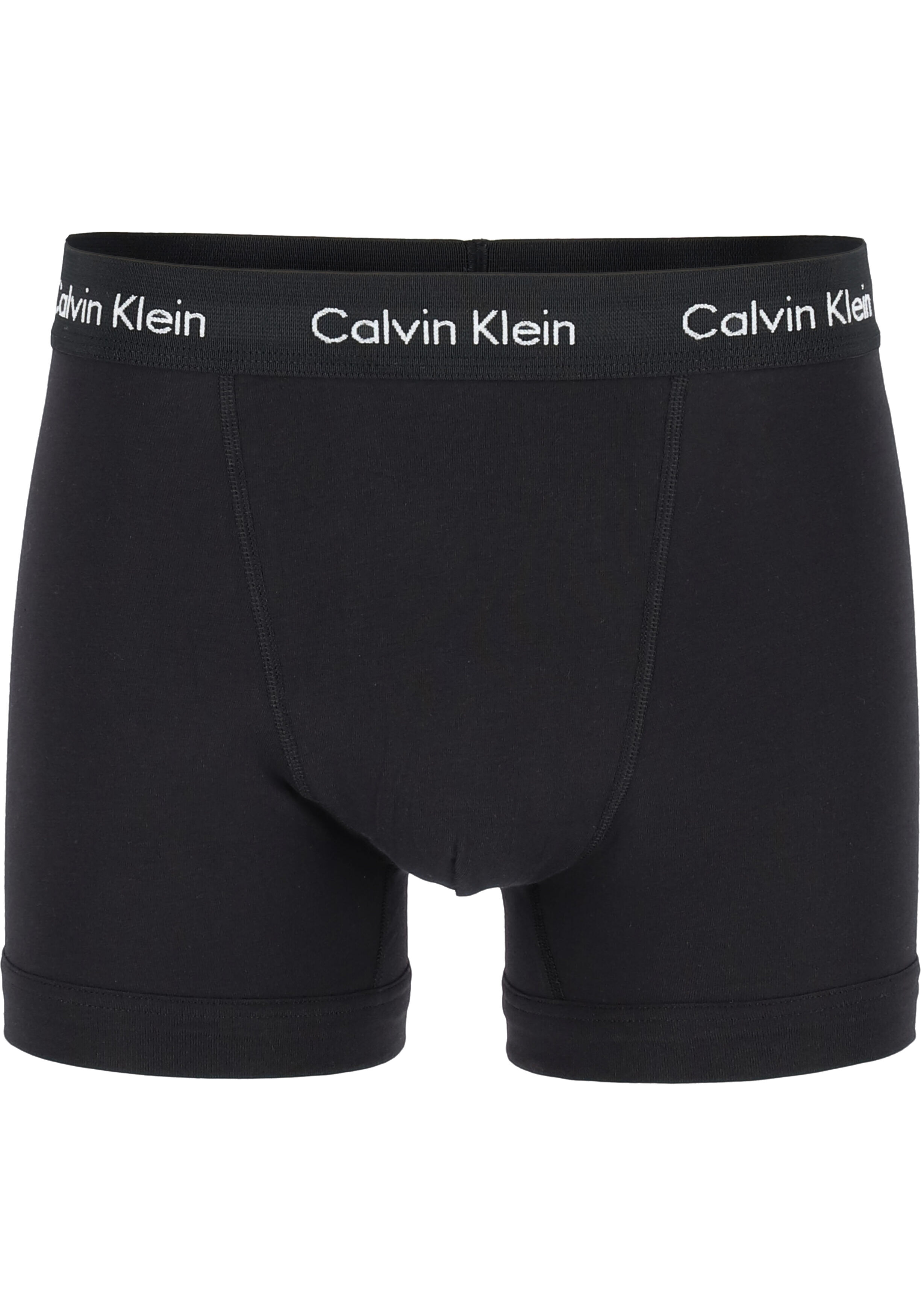 Calvin Klein trunks (3-pack), heren boxers normale lengte, zwart met zwarte band