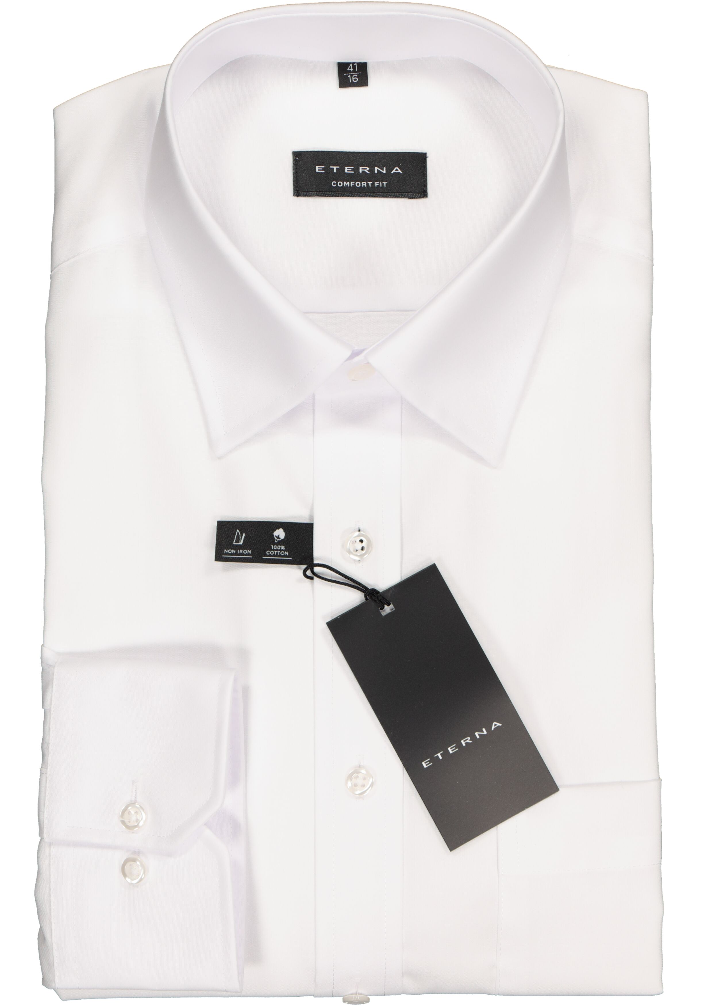 ETERNA comfort fit overhemd, poplin heren overhemd, wit
