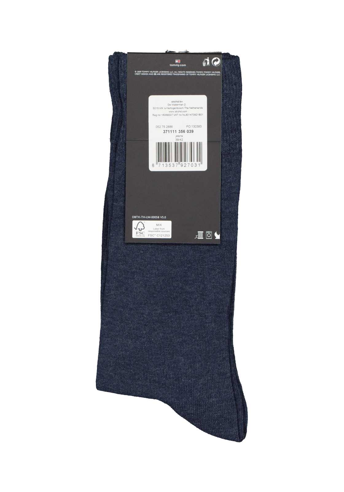 4-8713537927031_sokken_Tommy_Hilfiger_HR Tommy Hilfiger Classic Socks (2-pack), herensokken katoen, jeans blauw