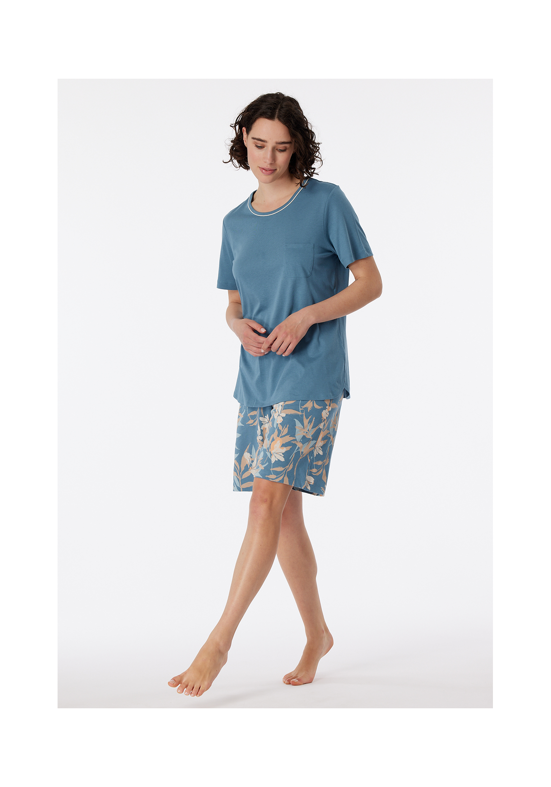 image_8_181235-808_6_1280x1280 SCHIESSER Comfort Nightwear shortamaset, dames pyjama shortama blauw-grijs