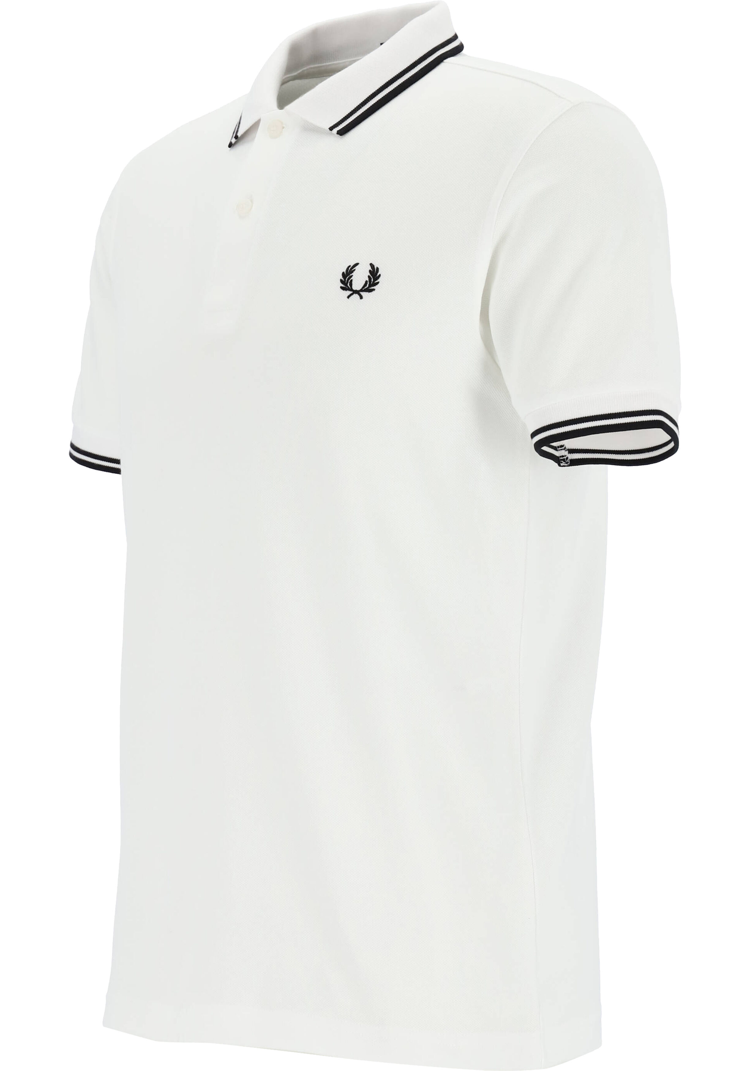 Fred Perry M3600 polo twin tipped shirt, heren polo, White / Black / Black