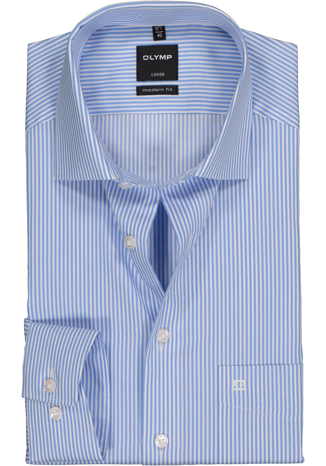 1-4063402313327_olymp-overhemd_HR OLYMP Luxor modern fit overhemd, lichtblauw met wit gestreept