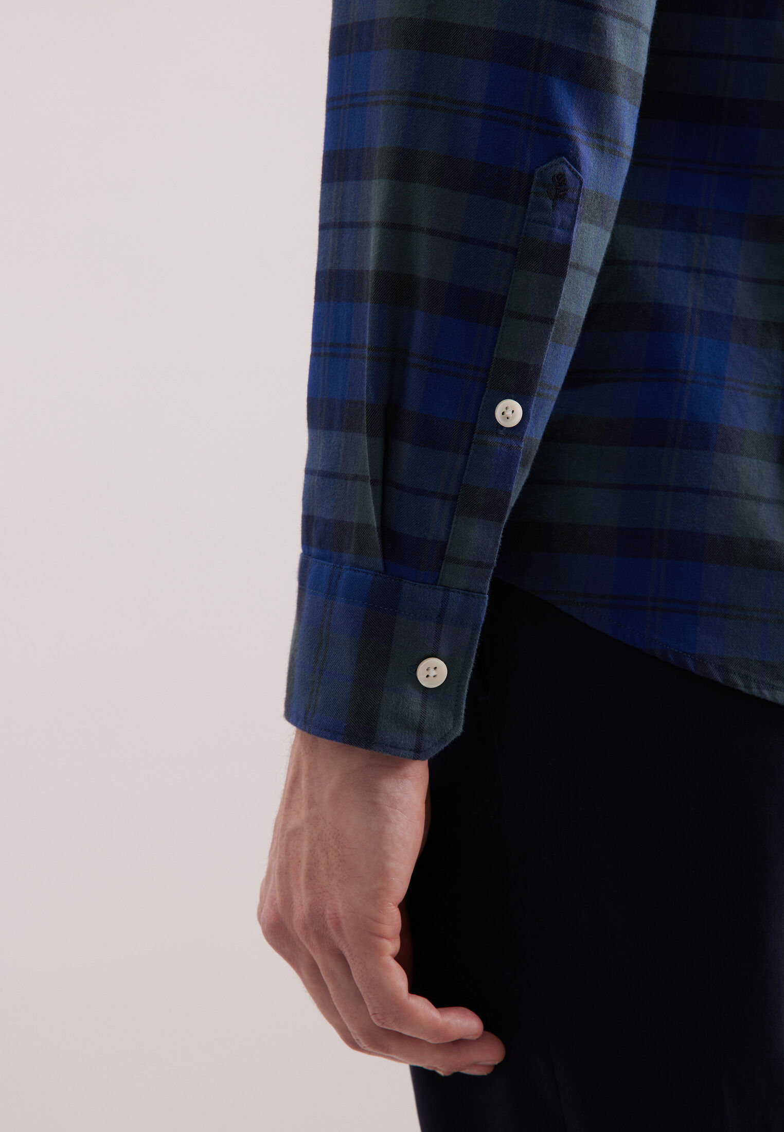 Seidensticker slim fit overhemd, popeline, blauw geruit