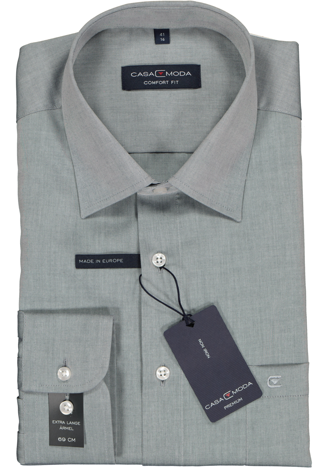 2-4060031079259_casa-moda-overhemd_HR CASA MODA comfort fit overhemd, mouwlengte 7, grijs
