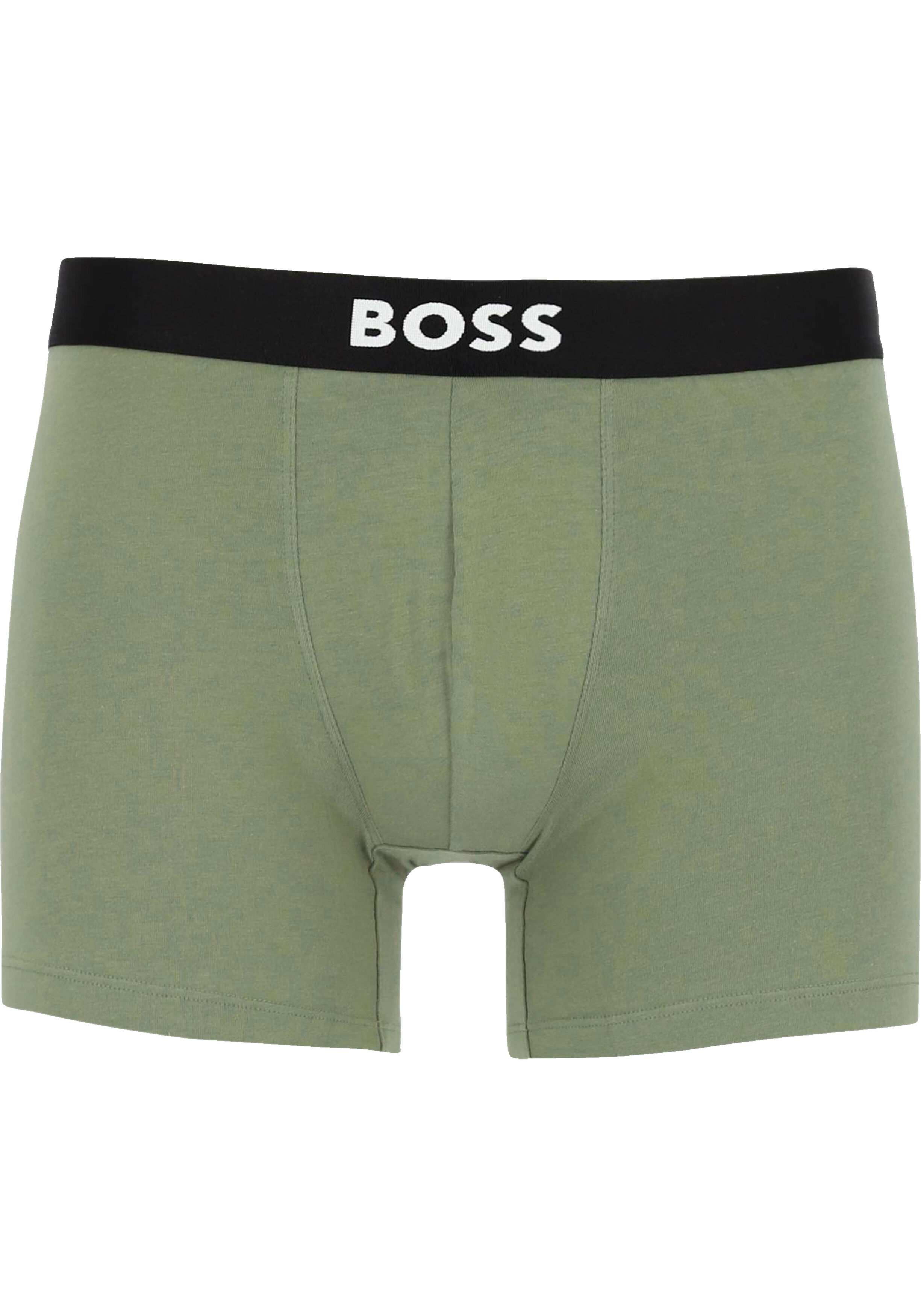 HUGO BOSS ONE boxer briefs (3-pack), heren boxers normale lengte, bruin, groen en zwart