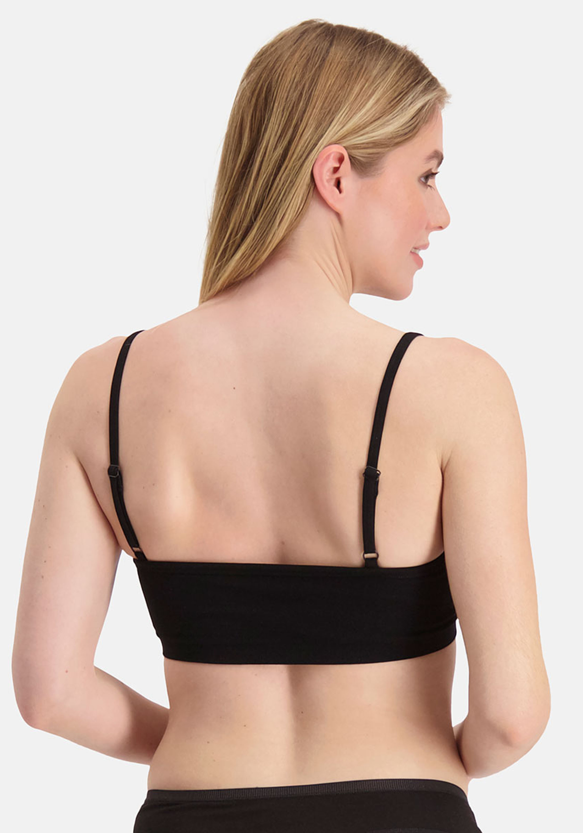 Bamboo Basics Elle seamless bra (2-pack), dames beugelloze BH naadloos, zwart