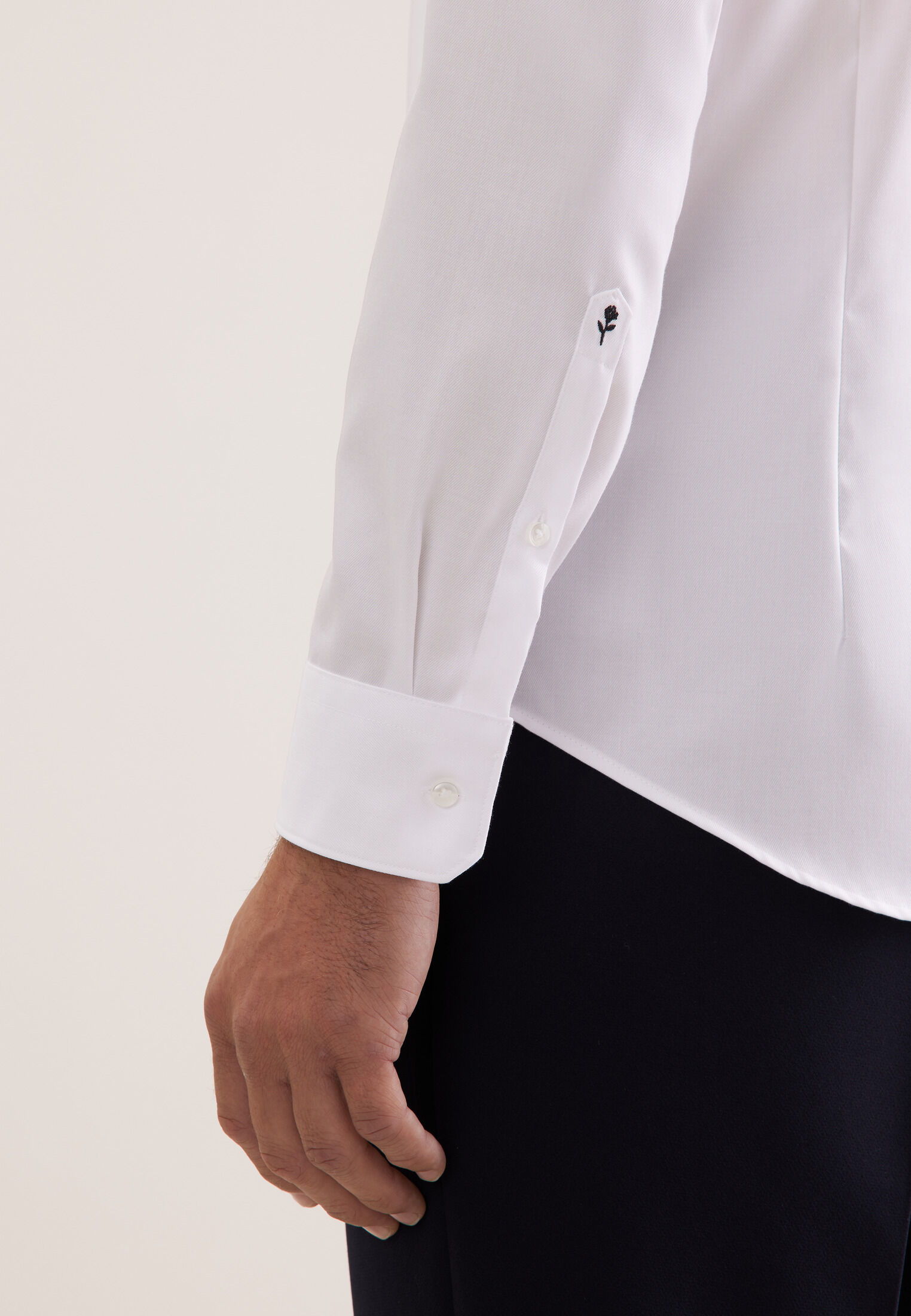 Seidensticker slim fit overhemd, popeline, wit