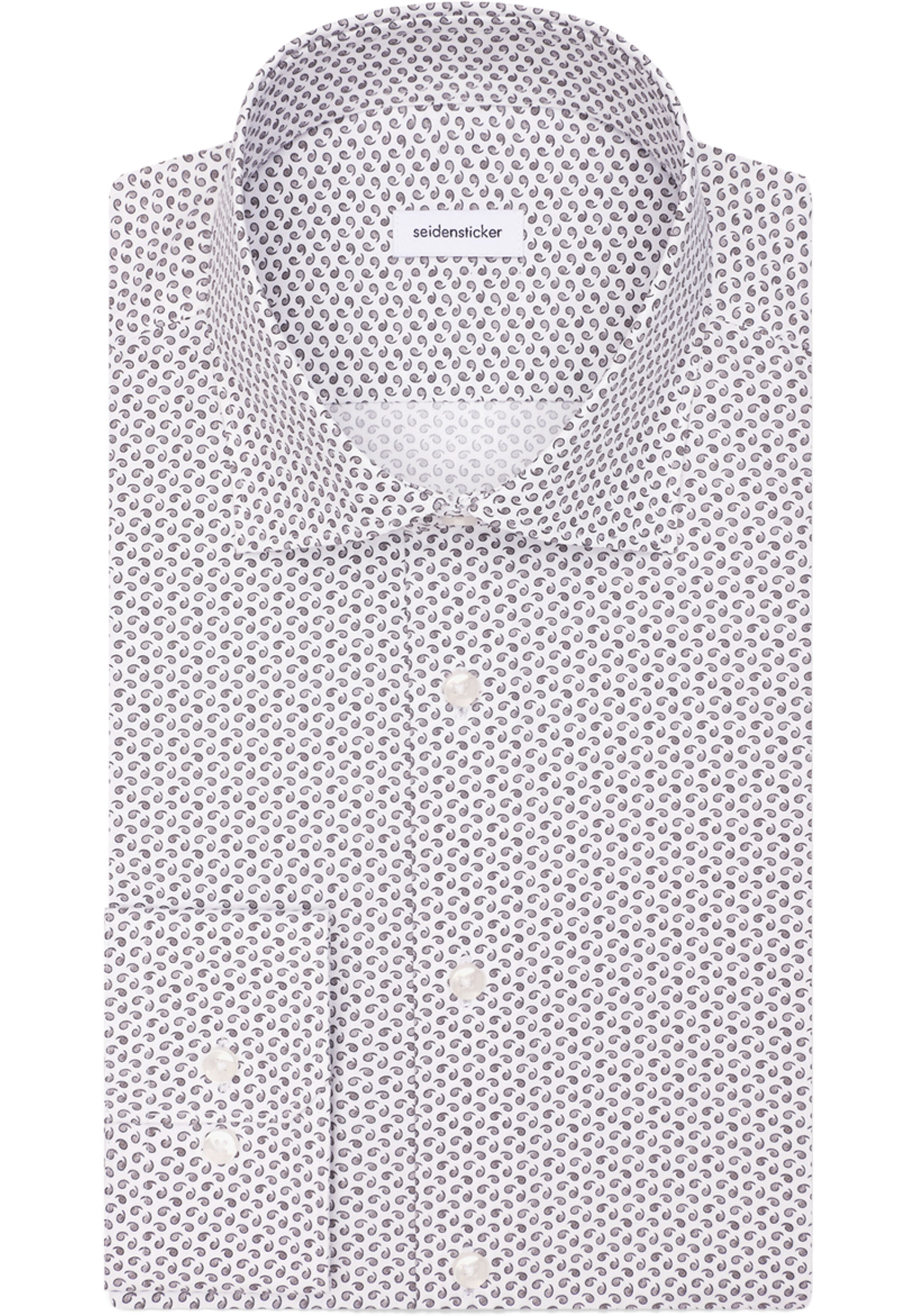 Seidensticker slim fit overhemd, popeline, grijs dessin