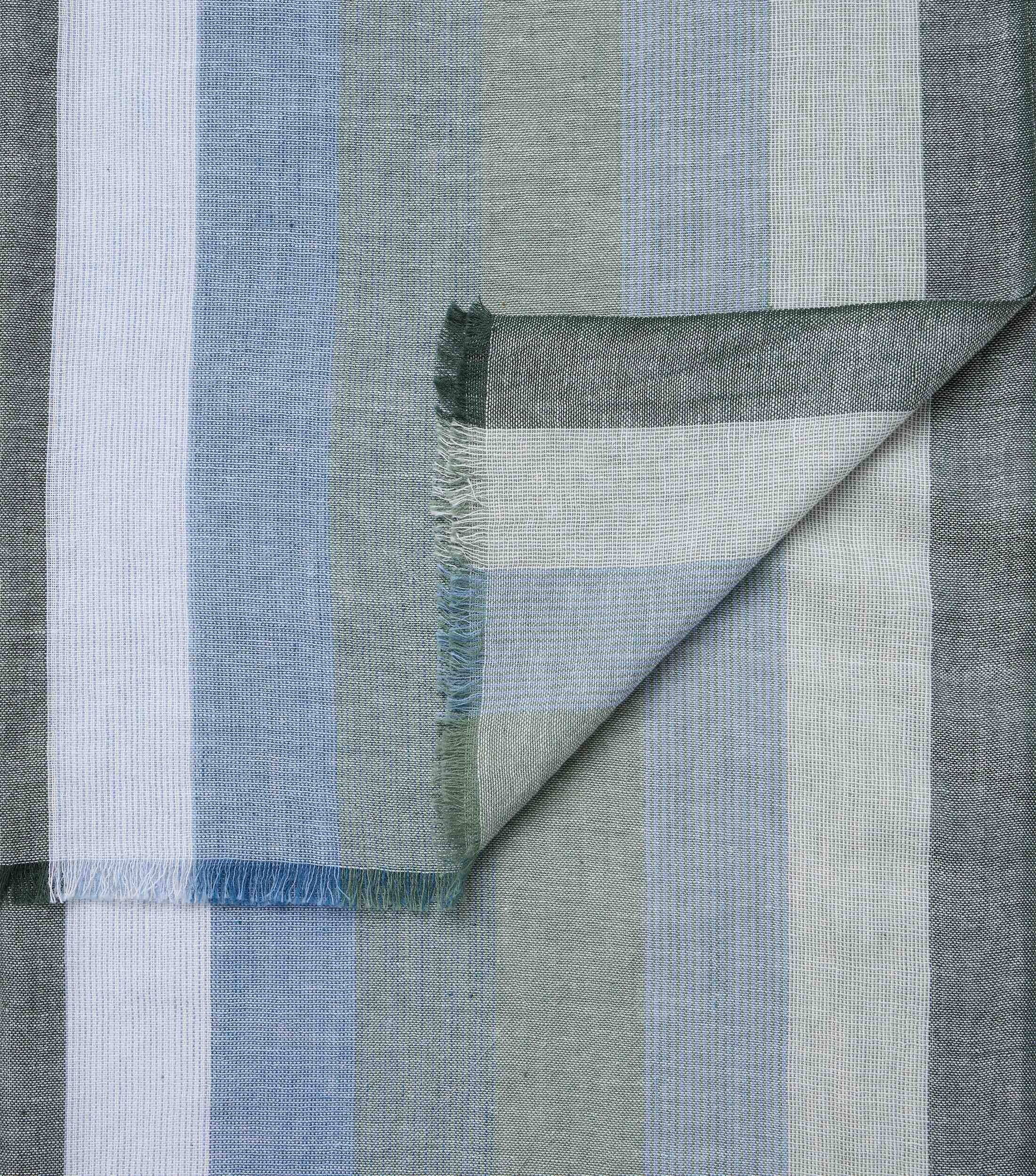 CASA MODA sjaal, groen met blauw en wit dessin
