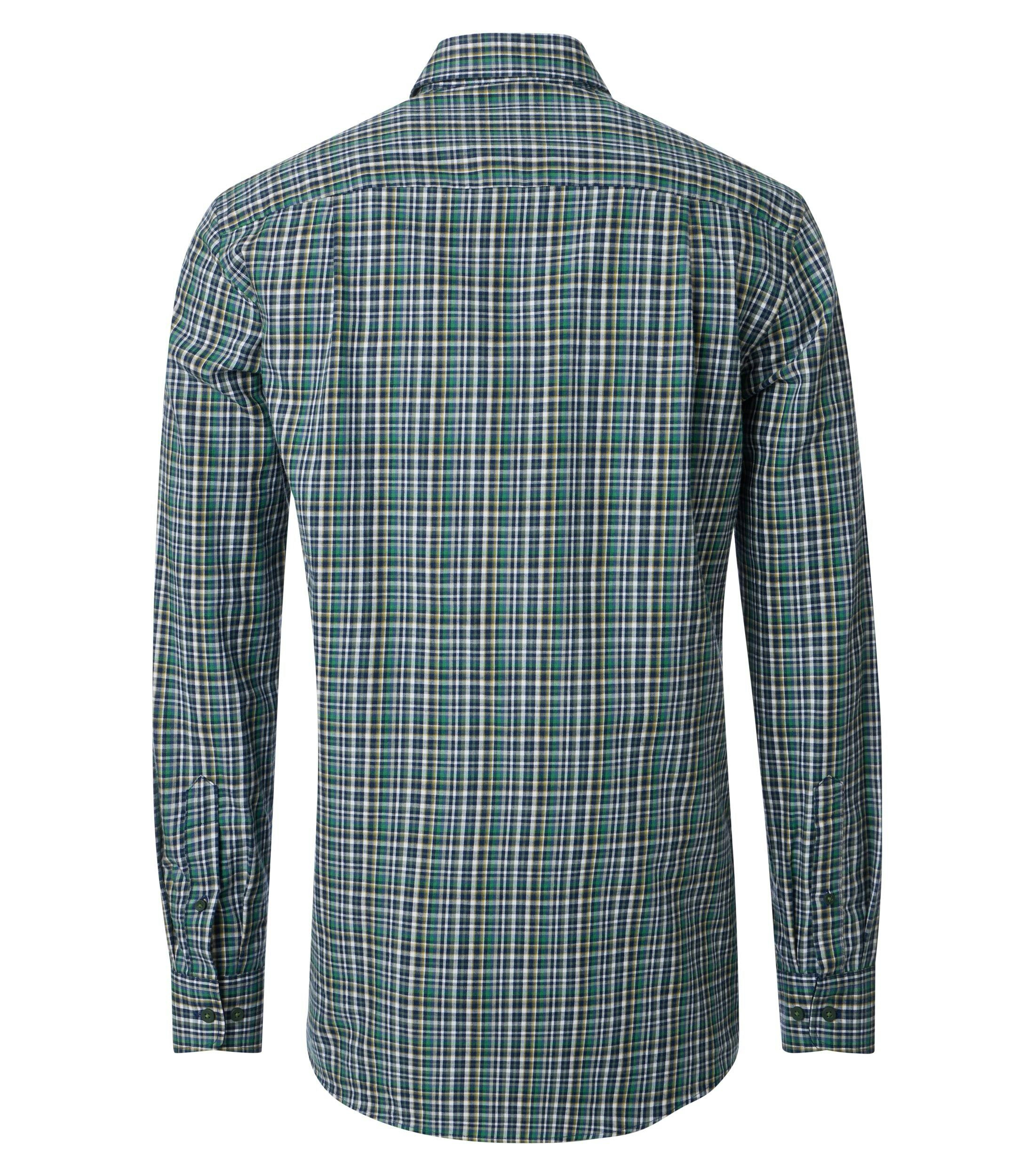 Redmond comfort fit overhemd, twill, groen geruit