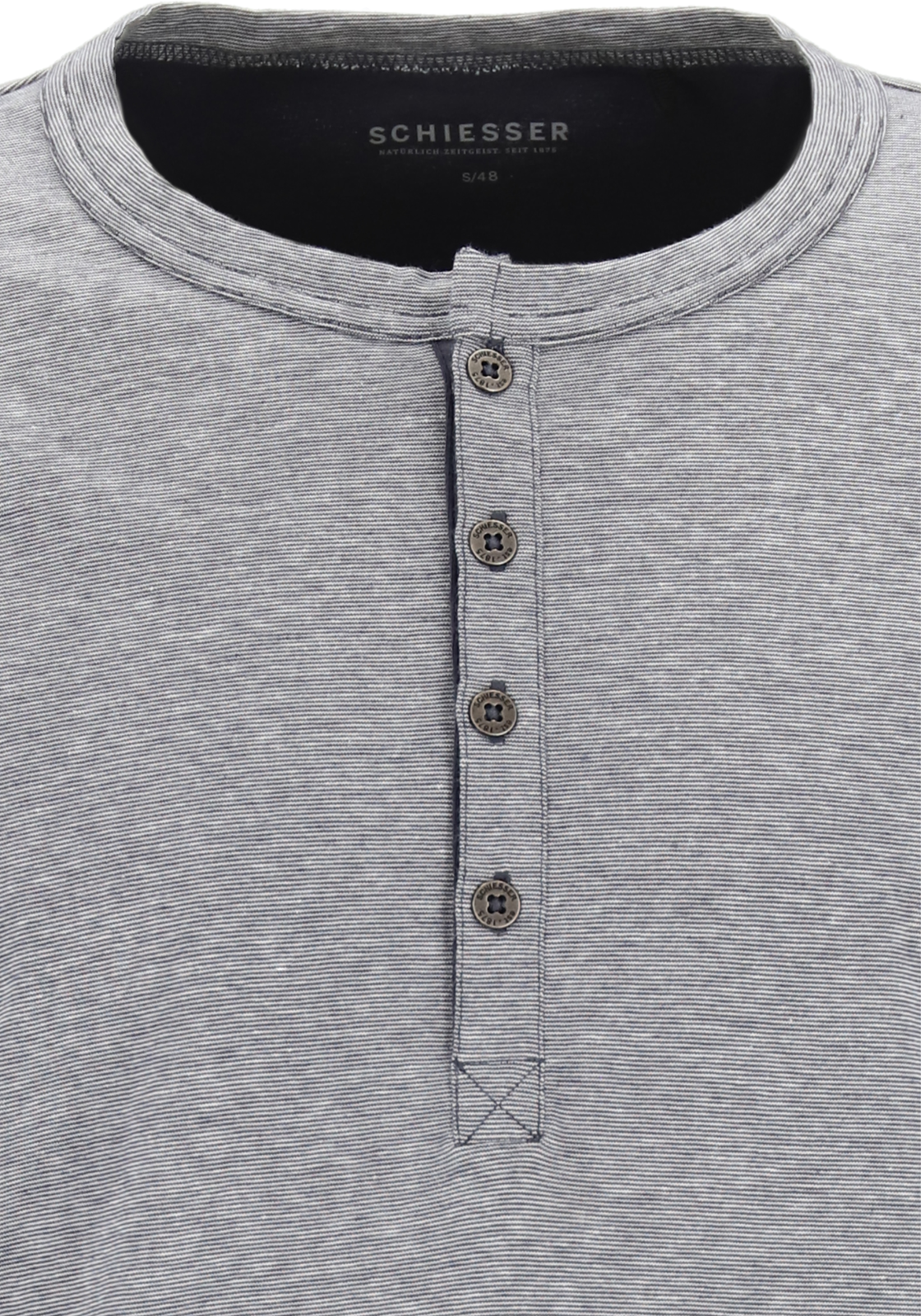 7-4007064784095-schiesser-SCHIESSER_PJ_grijs_159630203_detail_HR SCHIESSER heren pyjama, O-hals met knoopjes, grijs