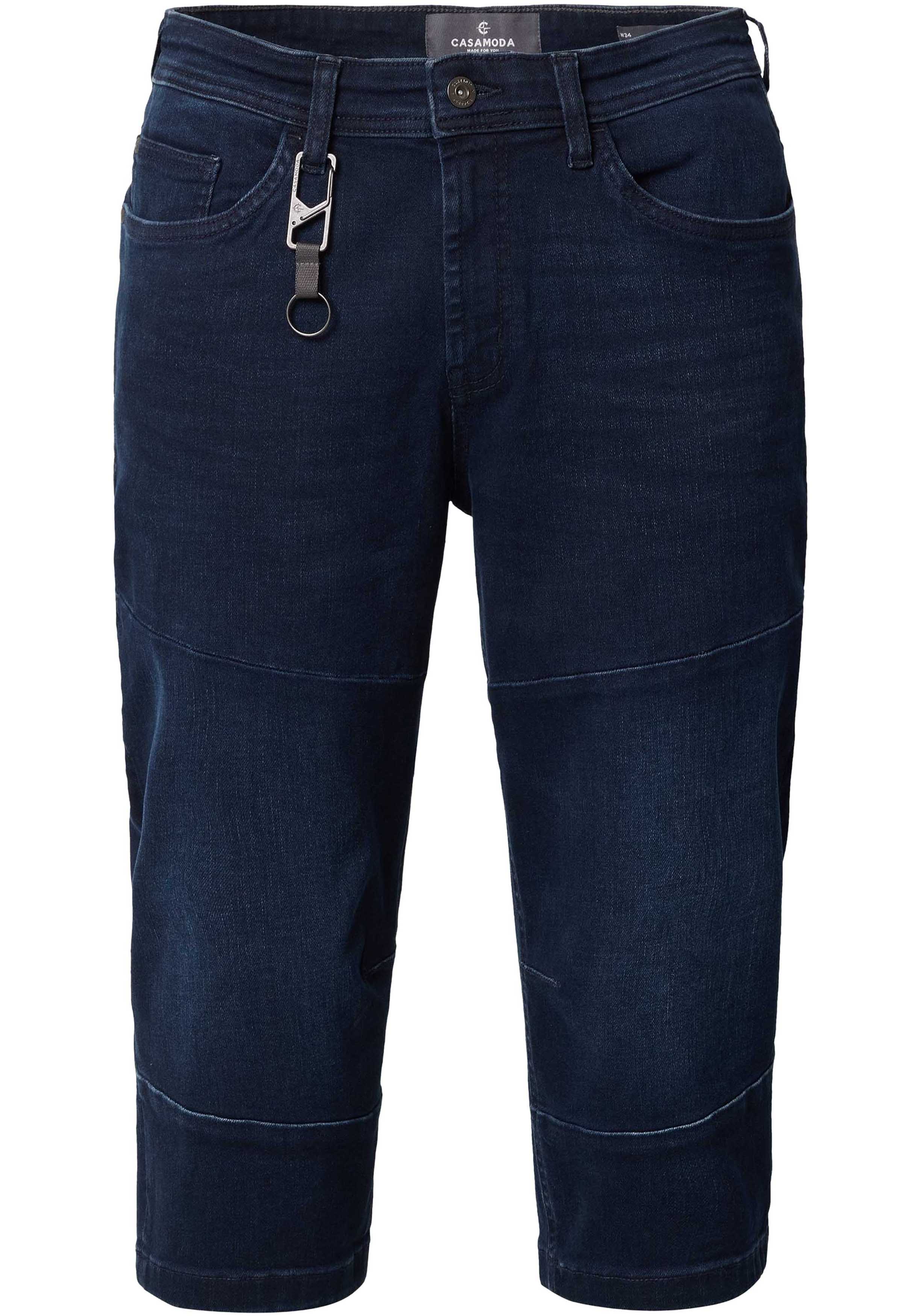 CASA MODA driekwart jeans STEVE, heren 5-pocket spijker bermuda over de knie, blauw