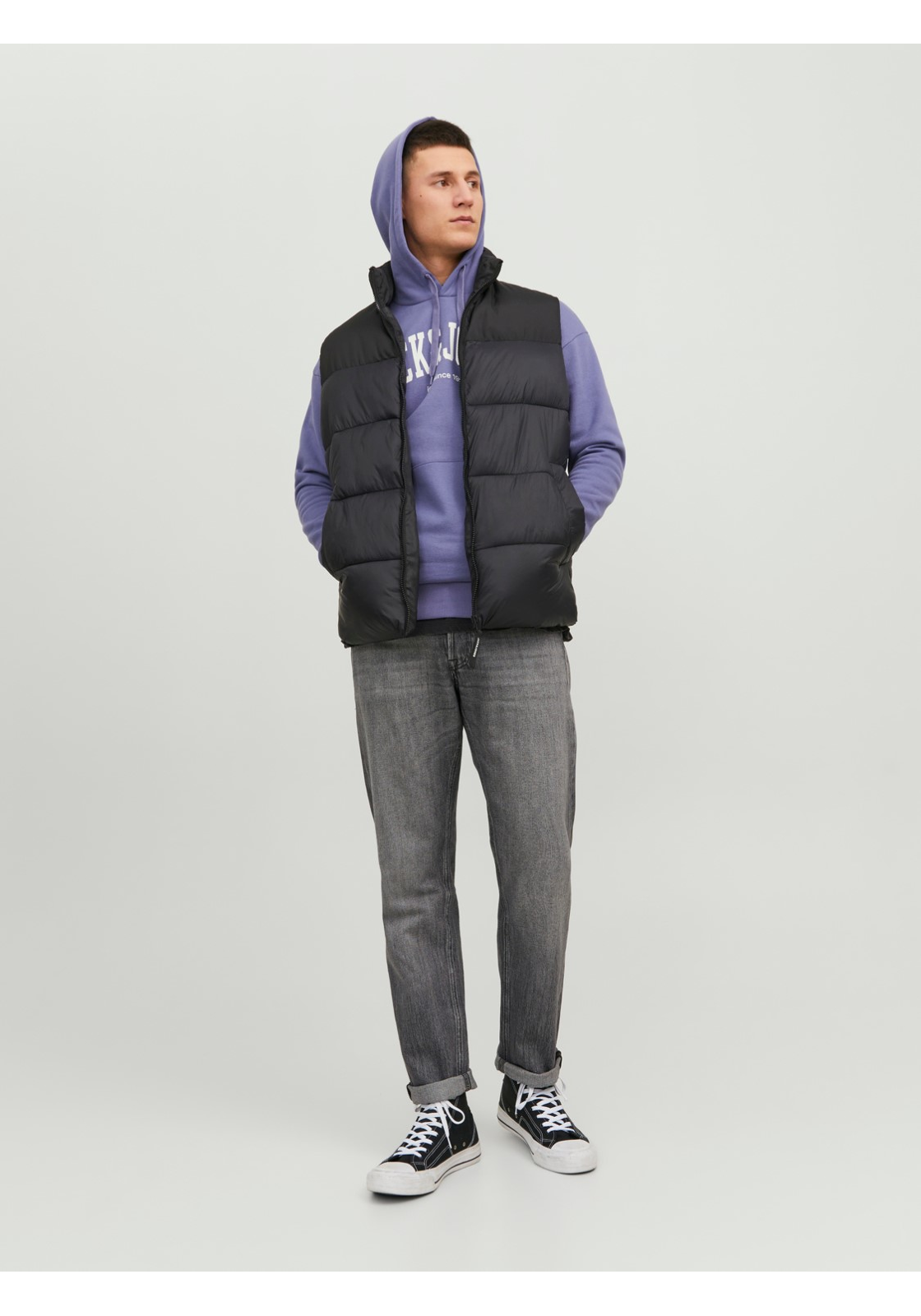 image_5_jj__4279864__frontfulljpgv9f5ef88b566b5ba21e564023dc00d1806390 JACK & JONES Josh sweat hood regular fit, heren hoodie katoenmengsel met capuchon, paars
