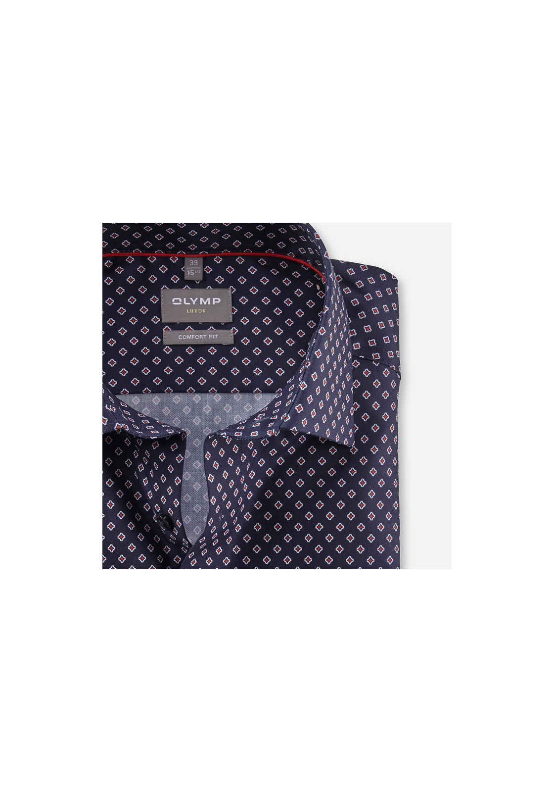 OLYMP comfort fit overhemd, dobby, marine blauw dessin OLYMP comfort fit overhemd, dobby, marine blauw dessin