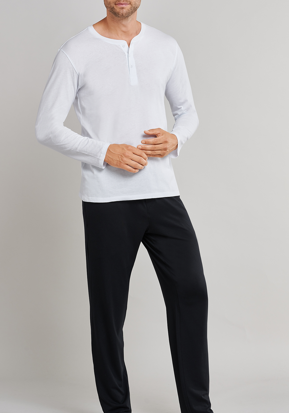6-4007065358974-schiesser-mixrelax-shirt_HR SCHIESSER Mix+Relax T-shirt, lange mouw O-hals met knoopjes, wit