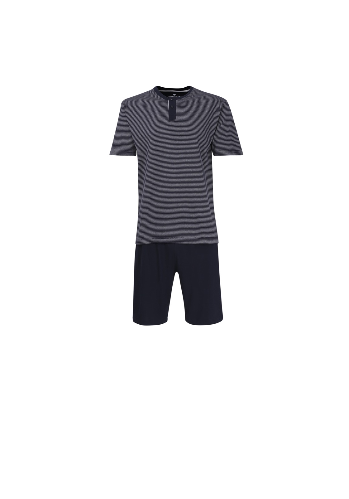 image_2_070907-5607-0632-01 TOM TAILOR heren shortama O-hals met knoopjes, donkerblauw gestreept