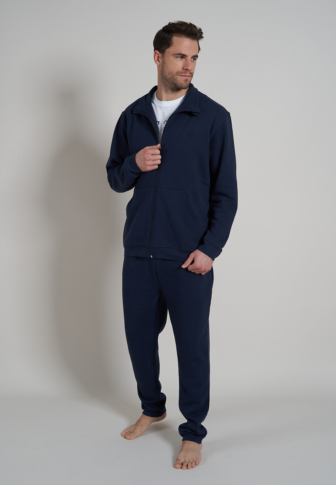 BUGATTI heren huispak O-hals, donkerblauw