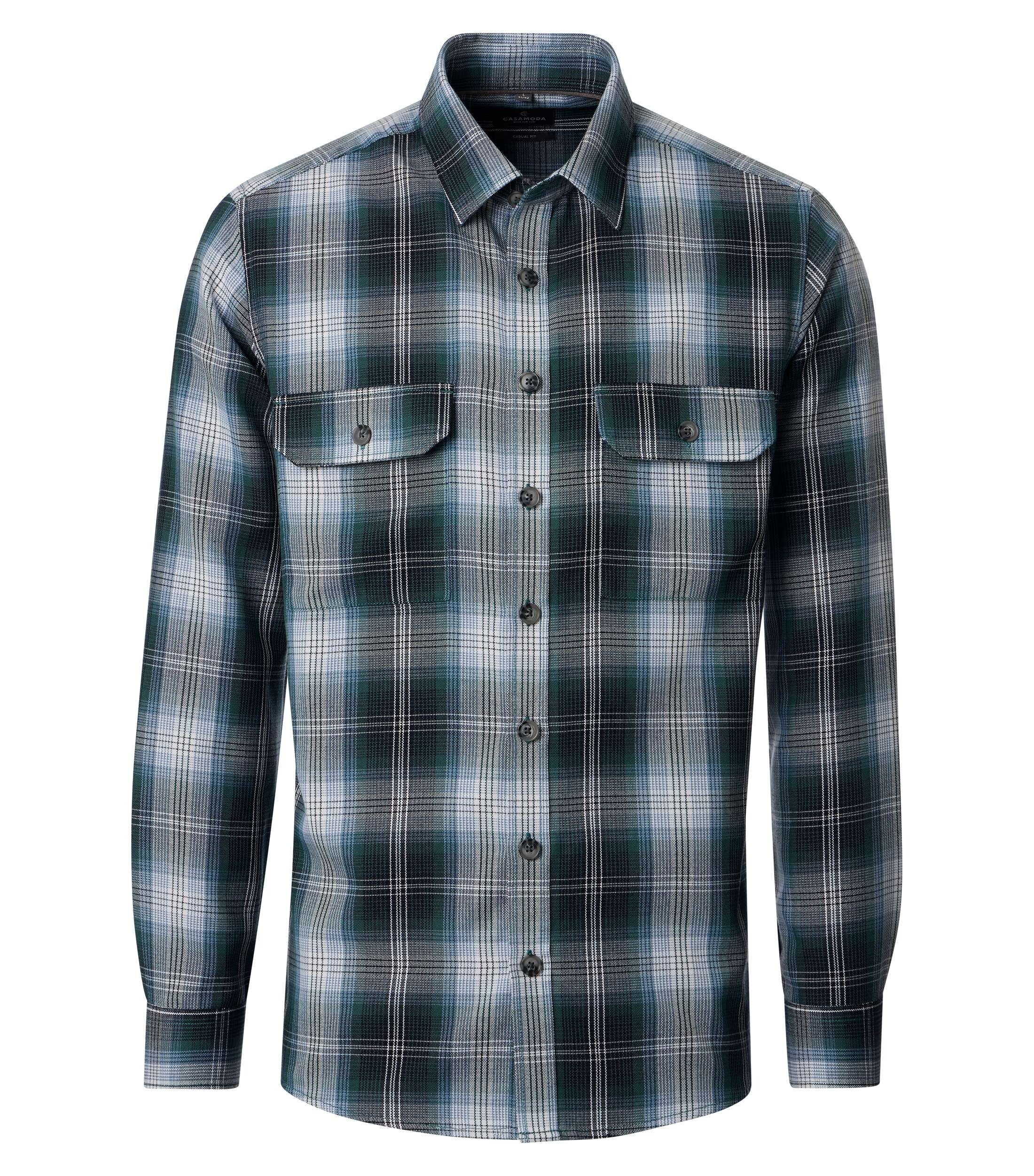CASA MODA comfort fit overshirt, groen, blauw, wit geruit