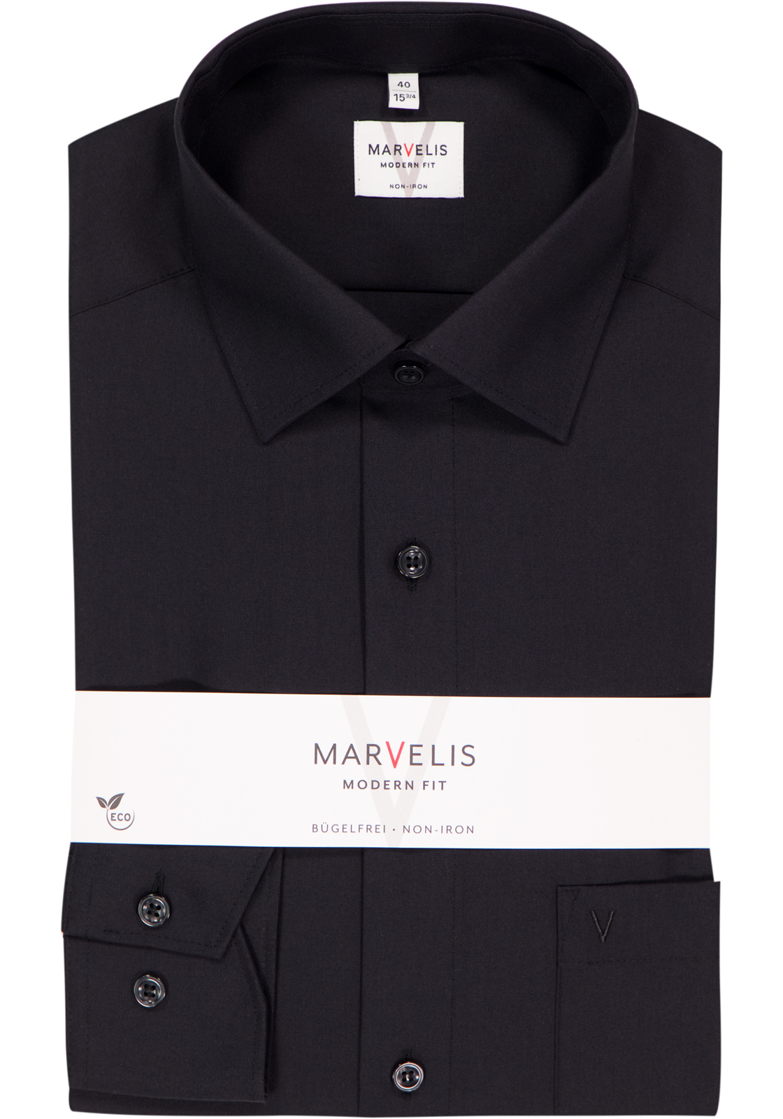 MARVELIS modern fit overhemd, zwart MARVELIS modern fit overhemd, zwart