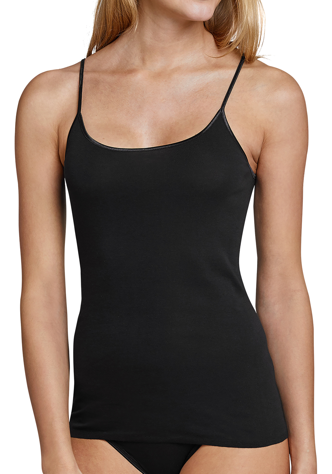 2-4007063125721-Schiesser-Spaghettitop-dames_HR SCHIESSER Luxury dames spaghetti top (1-pack), zwart