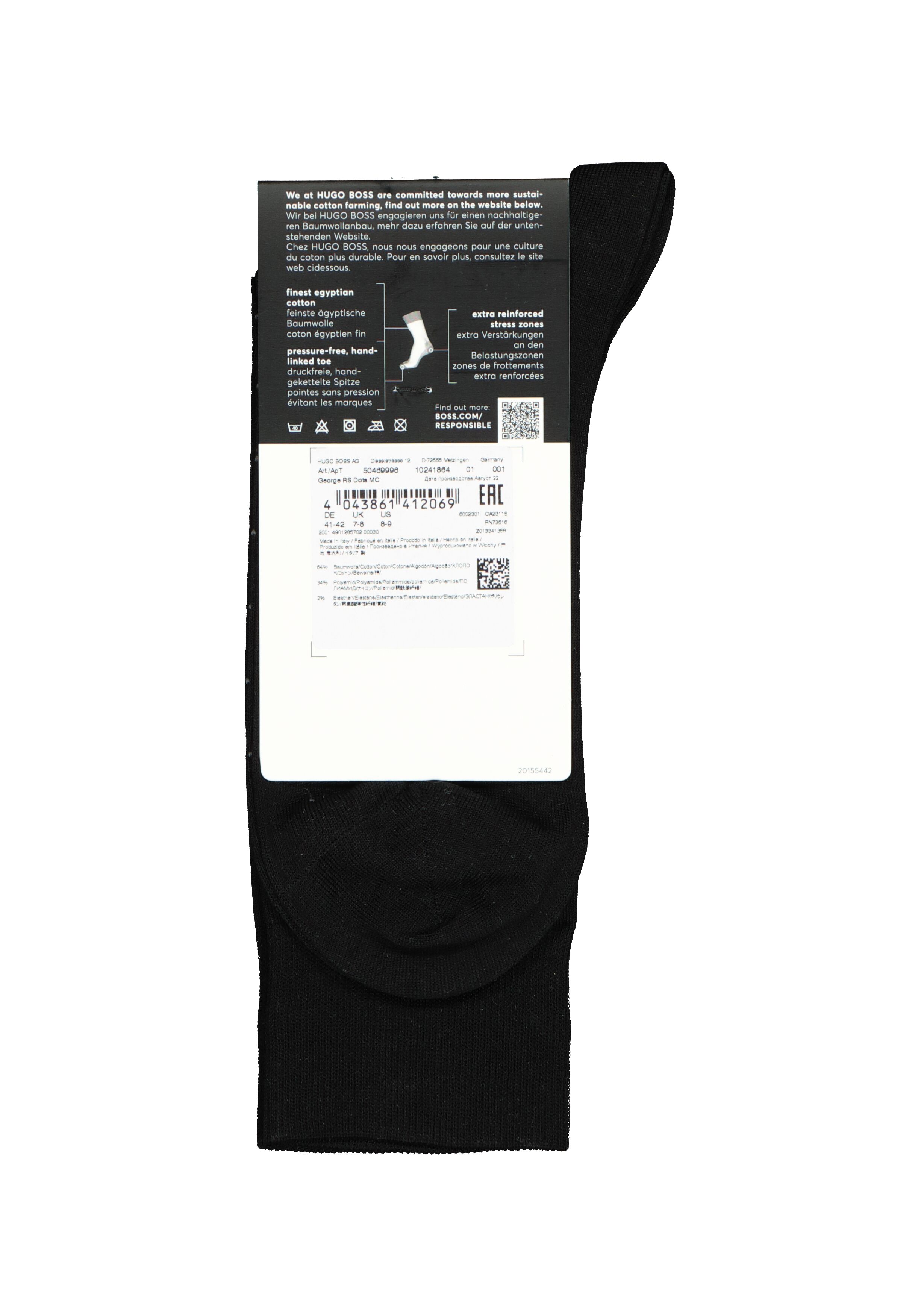 BOSS George Dots (1-pack), herensokken katoen, zwart gestipt