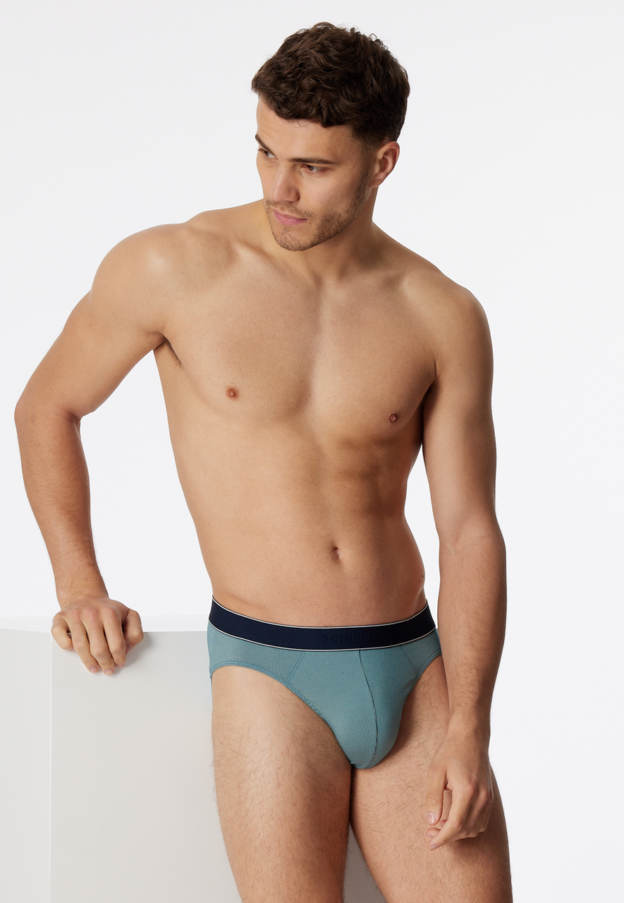 SCHIESSER Duality Function slip (1-pack), heren rioslip modal gestreepte jeans blauw/donkerblauw