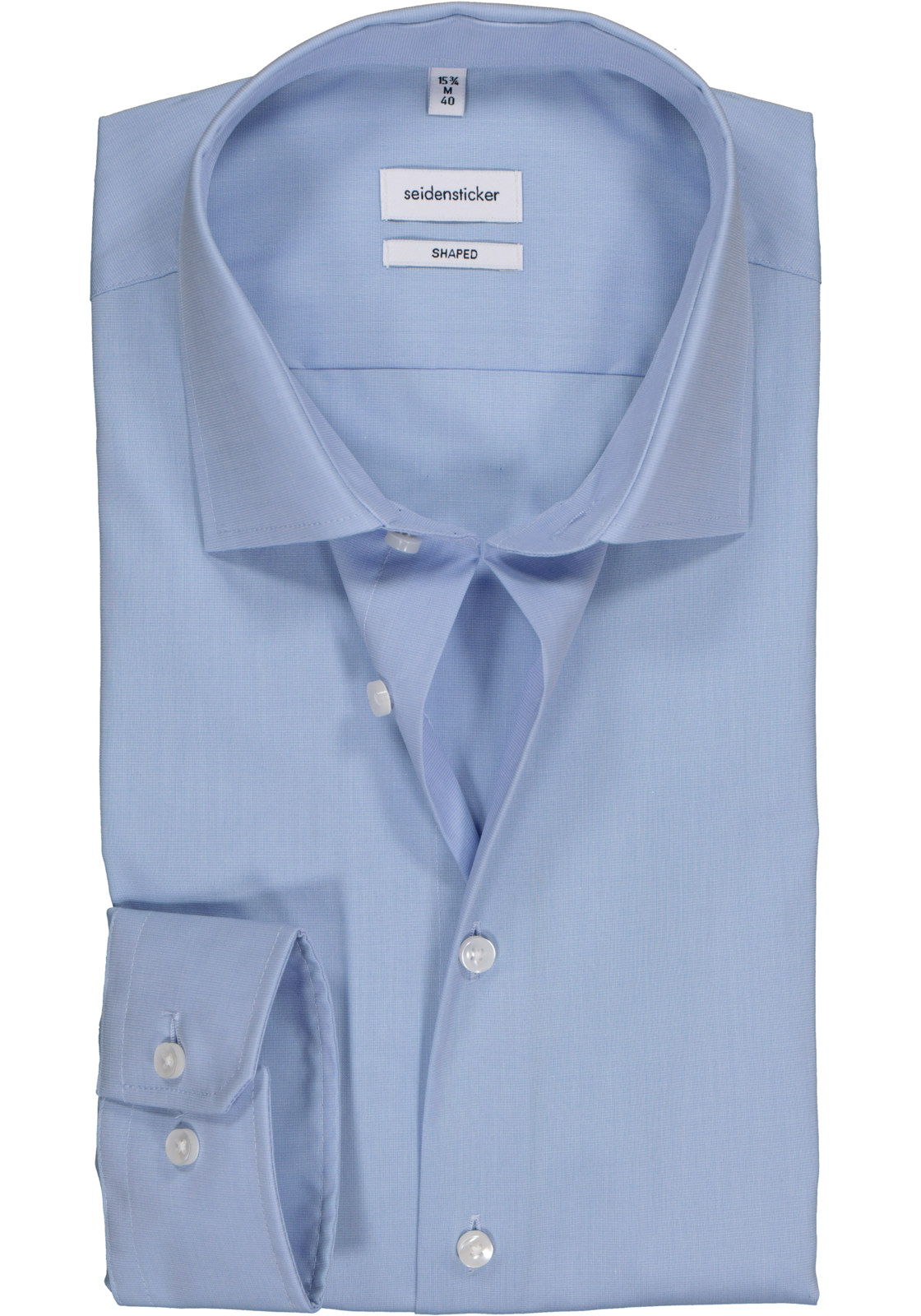 1-4048872005644_seidensticker-overhemd_HR Seidensticker shaped fit overhemd, blauw fil a fil