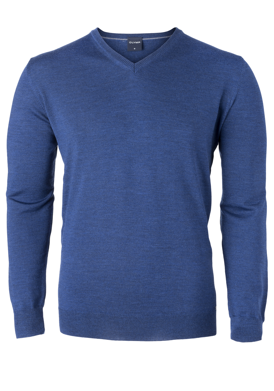 olymp01501015 OLYMP modern fit trui wol, V-hals, indigo blauw
