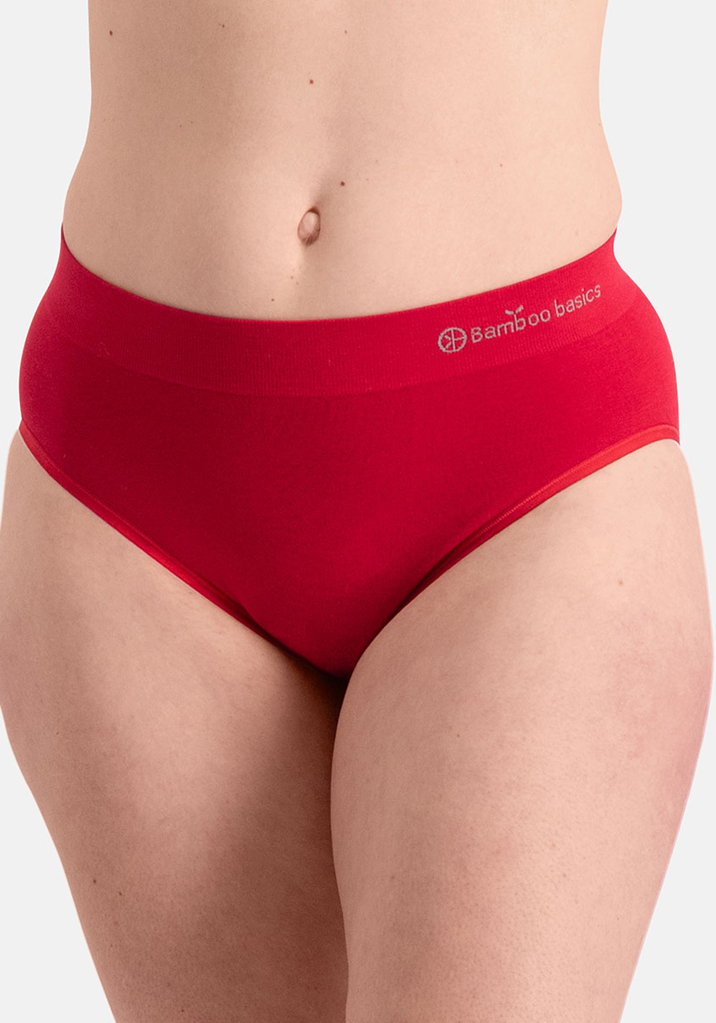 Bamboo Basics Belle seamless full brief (3-pack), dames tailleslip naadloos, rood