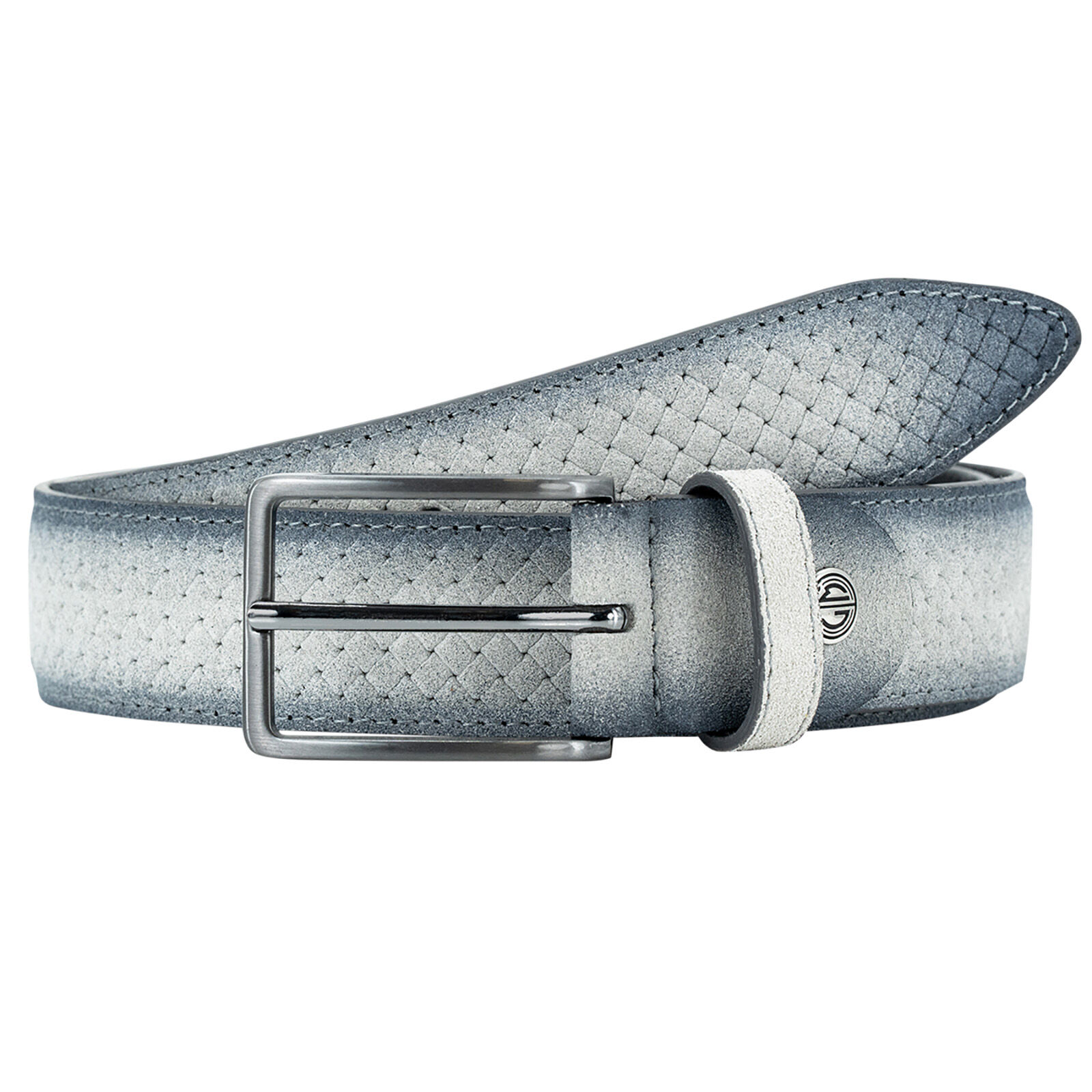LINDENMANN leren heren riem, grijs
