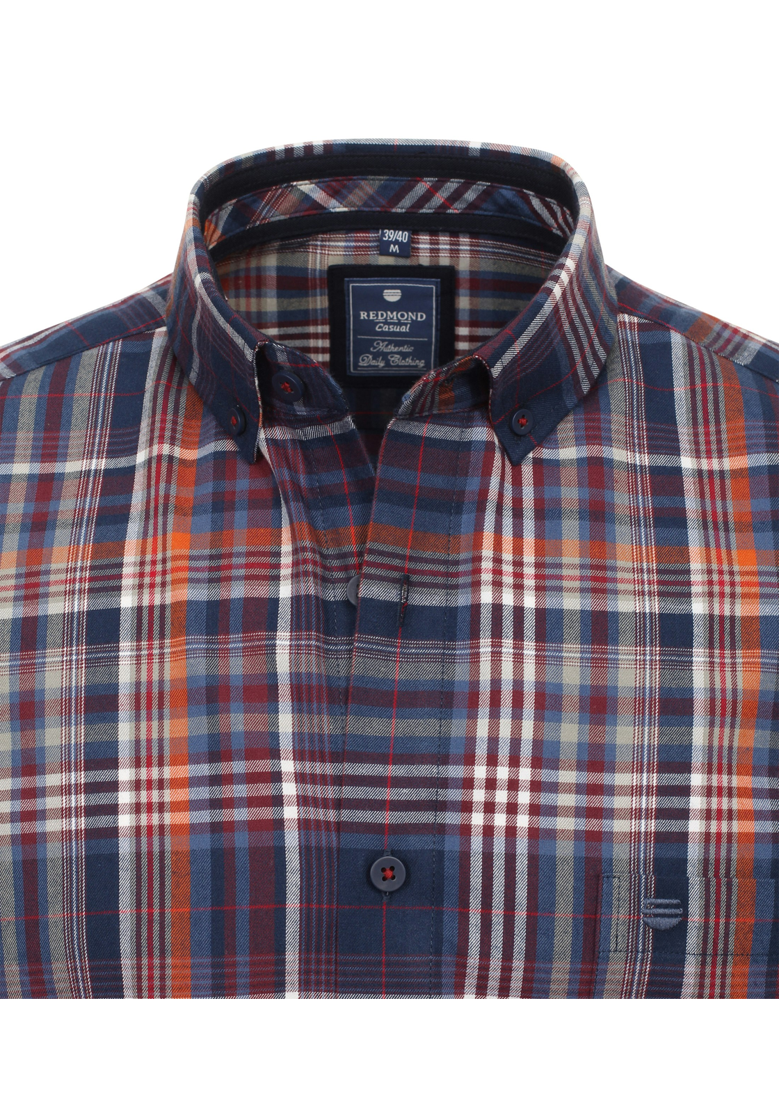 Redmond comfort fit overhemd, twill, rood geruit Redmond comfort fit overhemd, twill, rood geruit