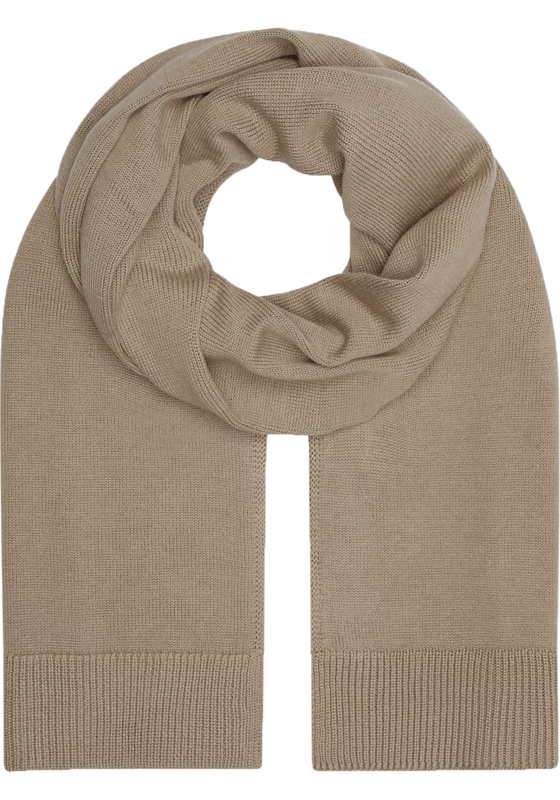 Calvin Klein sjaal, monologo patch scarf, beige Calvin Klein sjaal, monologo patch scarf, beige