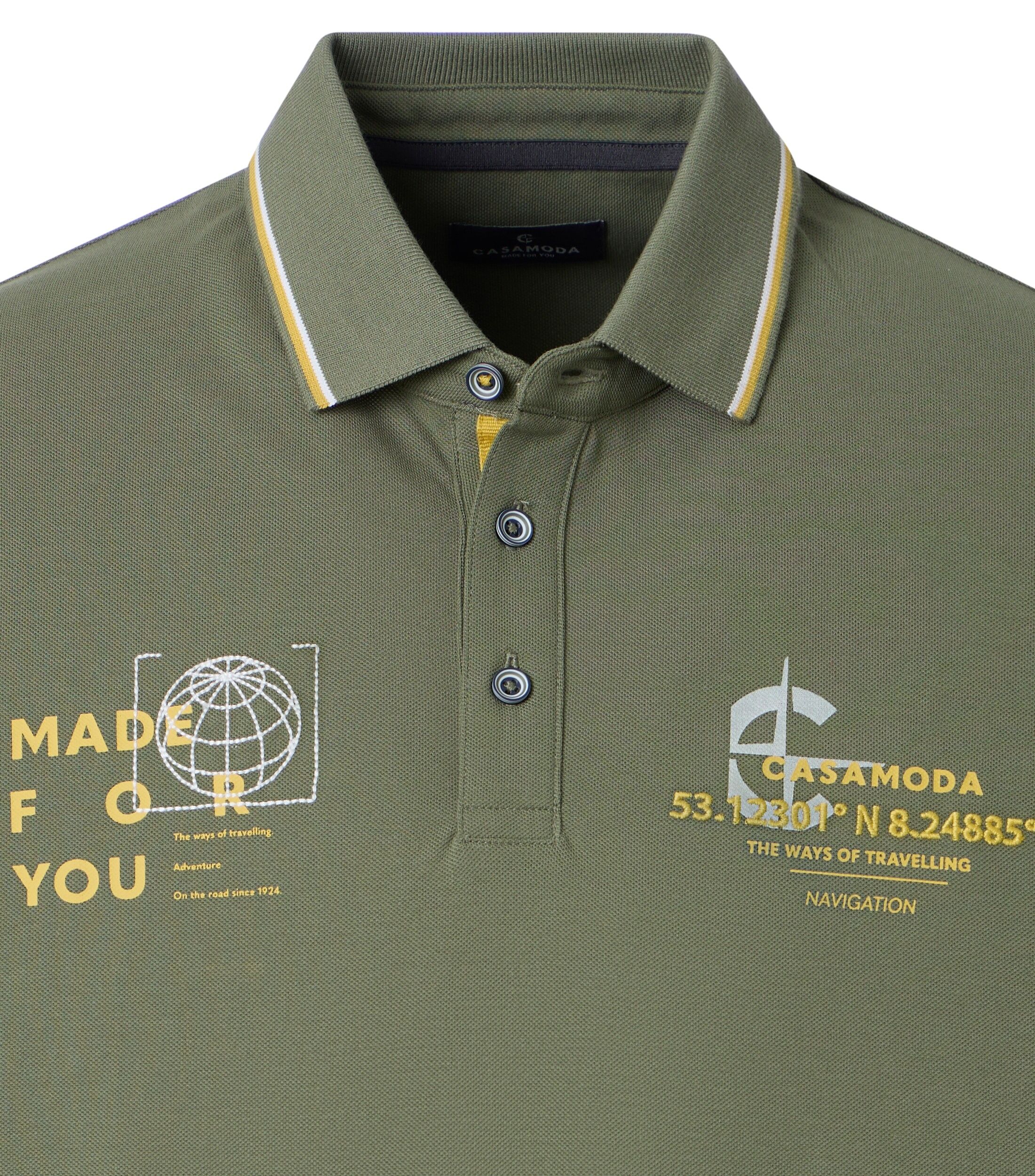 CASA MODA comfort fit heren polo, groen